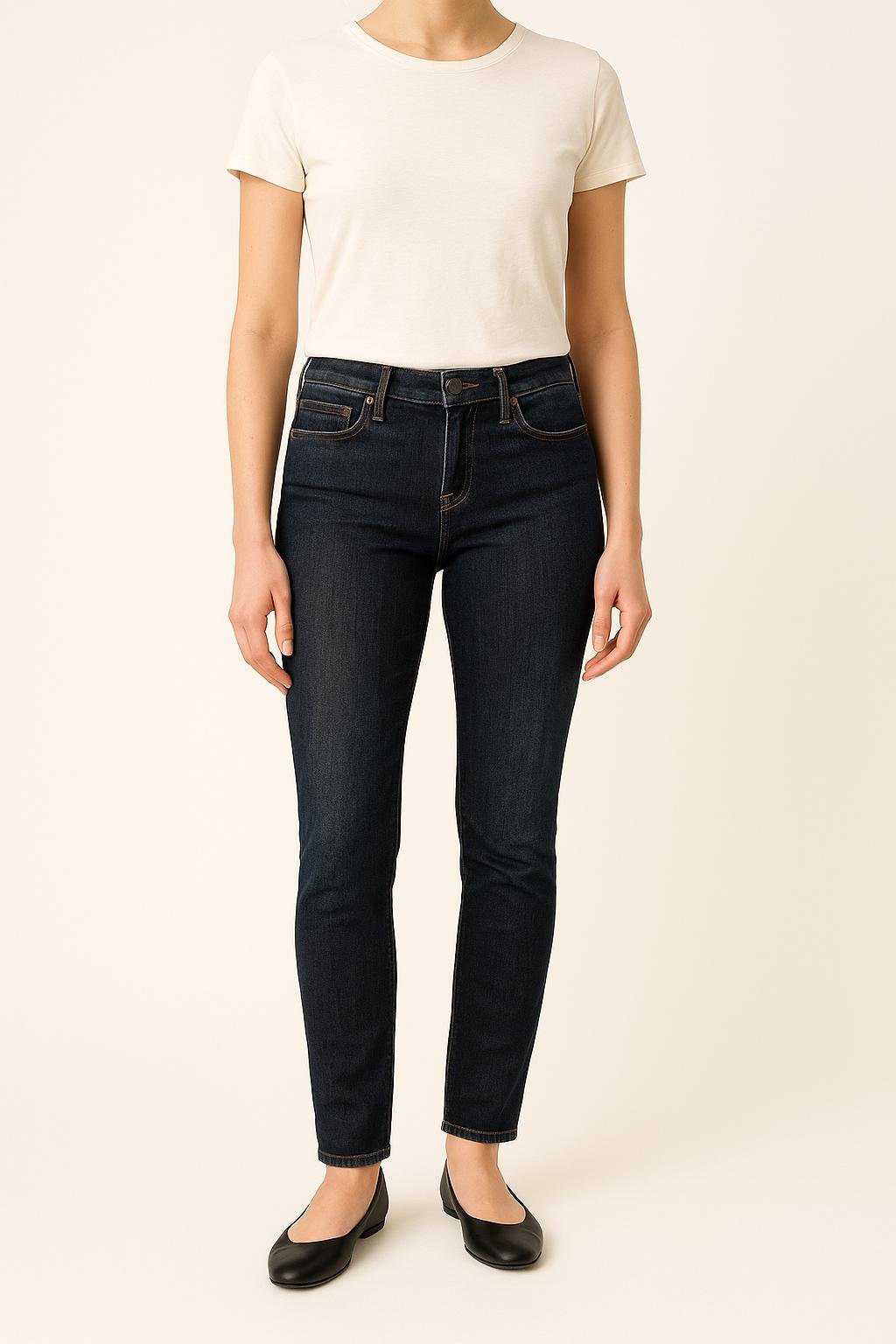 Cropped slim jeans with studs LEVI'S - Seconde main Blue