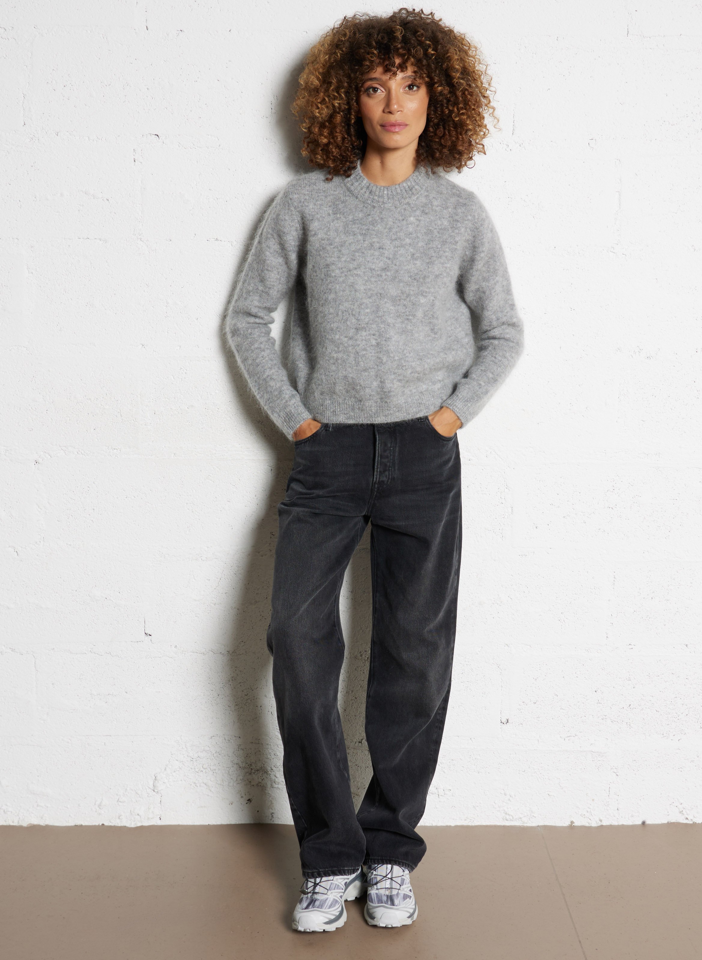 Oversized trui | wolblend BELLEROSE Grijs