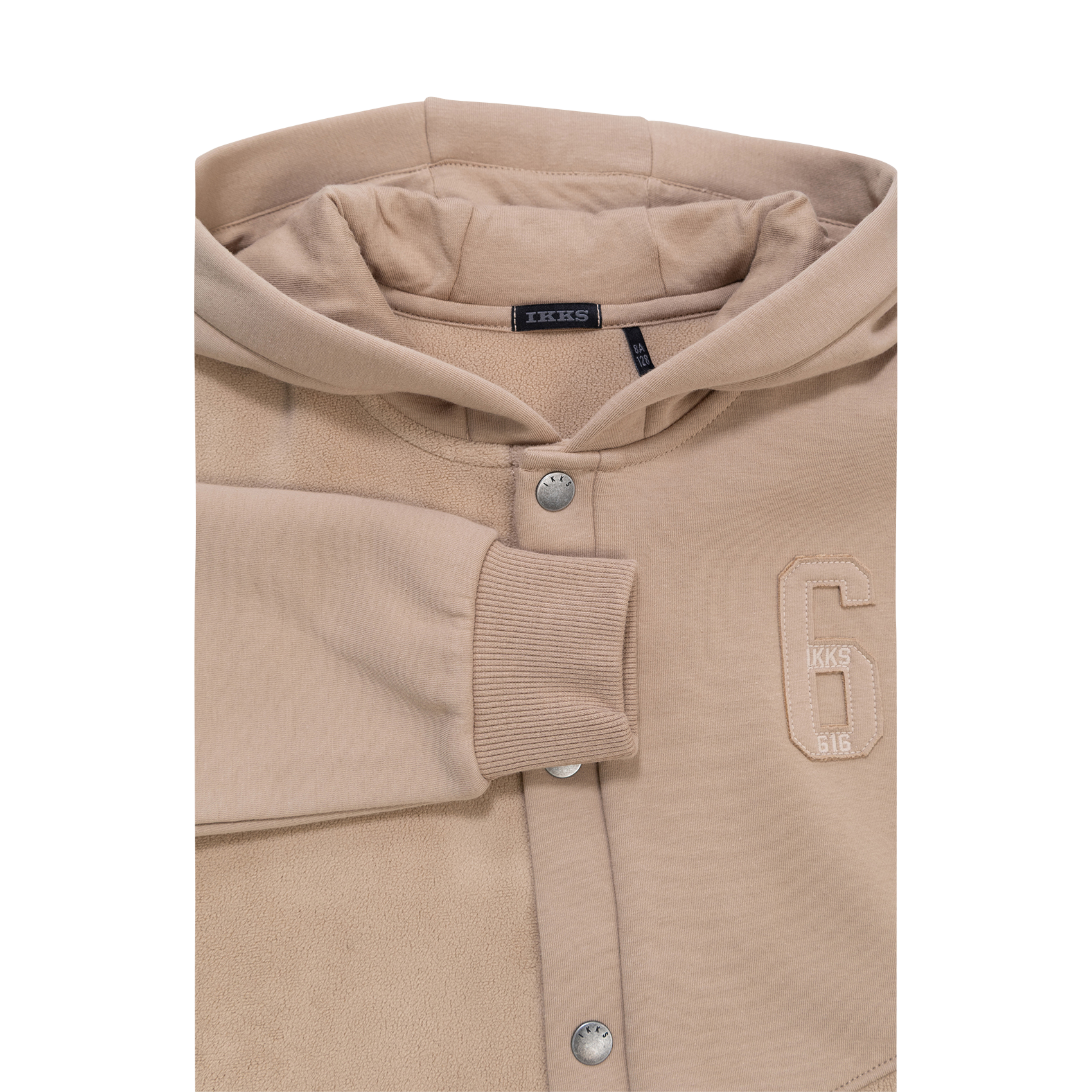 Straight hooded jacket in blended cotton IKKS JUNIOR Beige