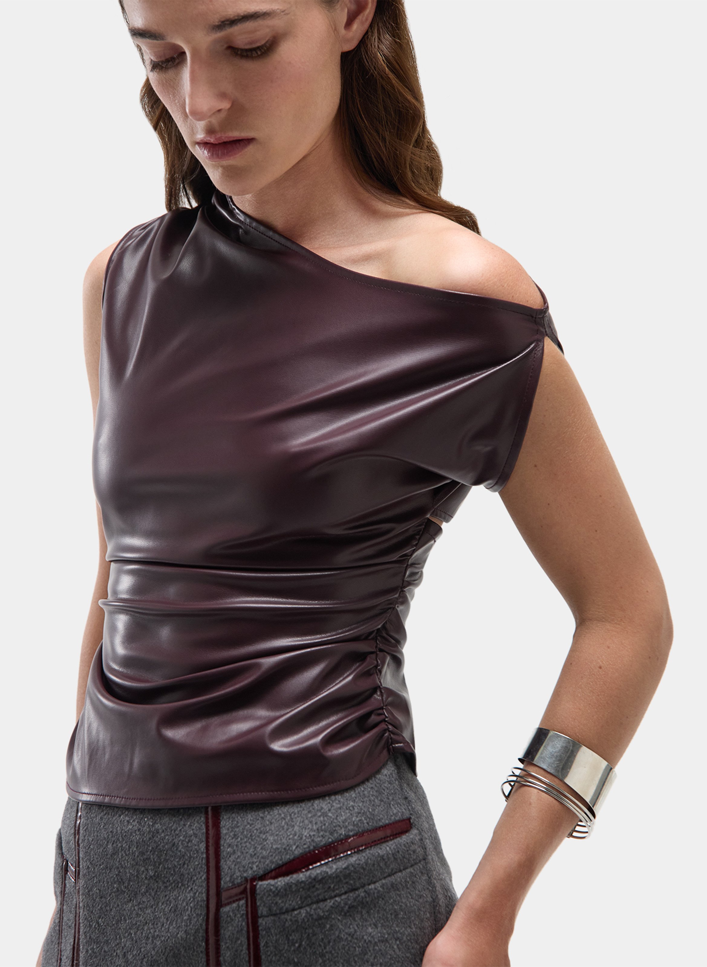 Top asymétrique LAAGAM Rouge