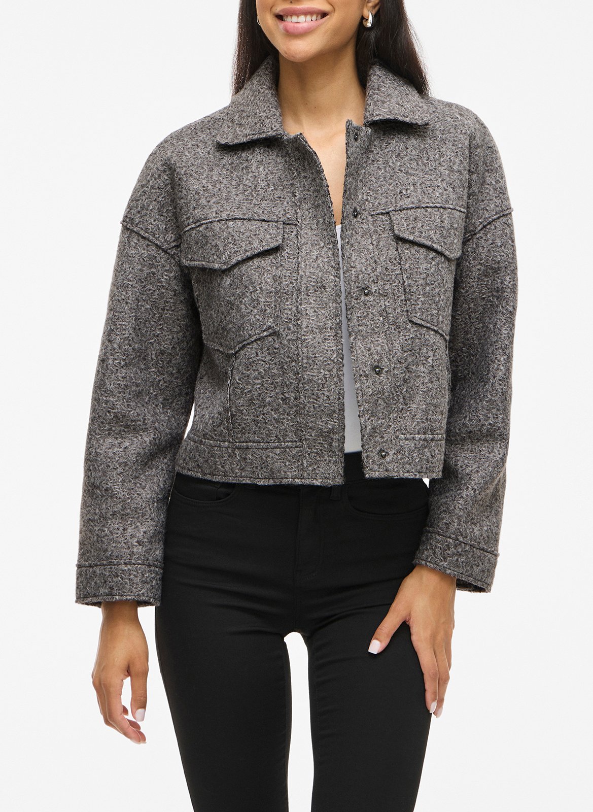 Blouson col classique  VILA Gris