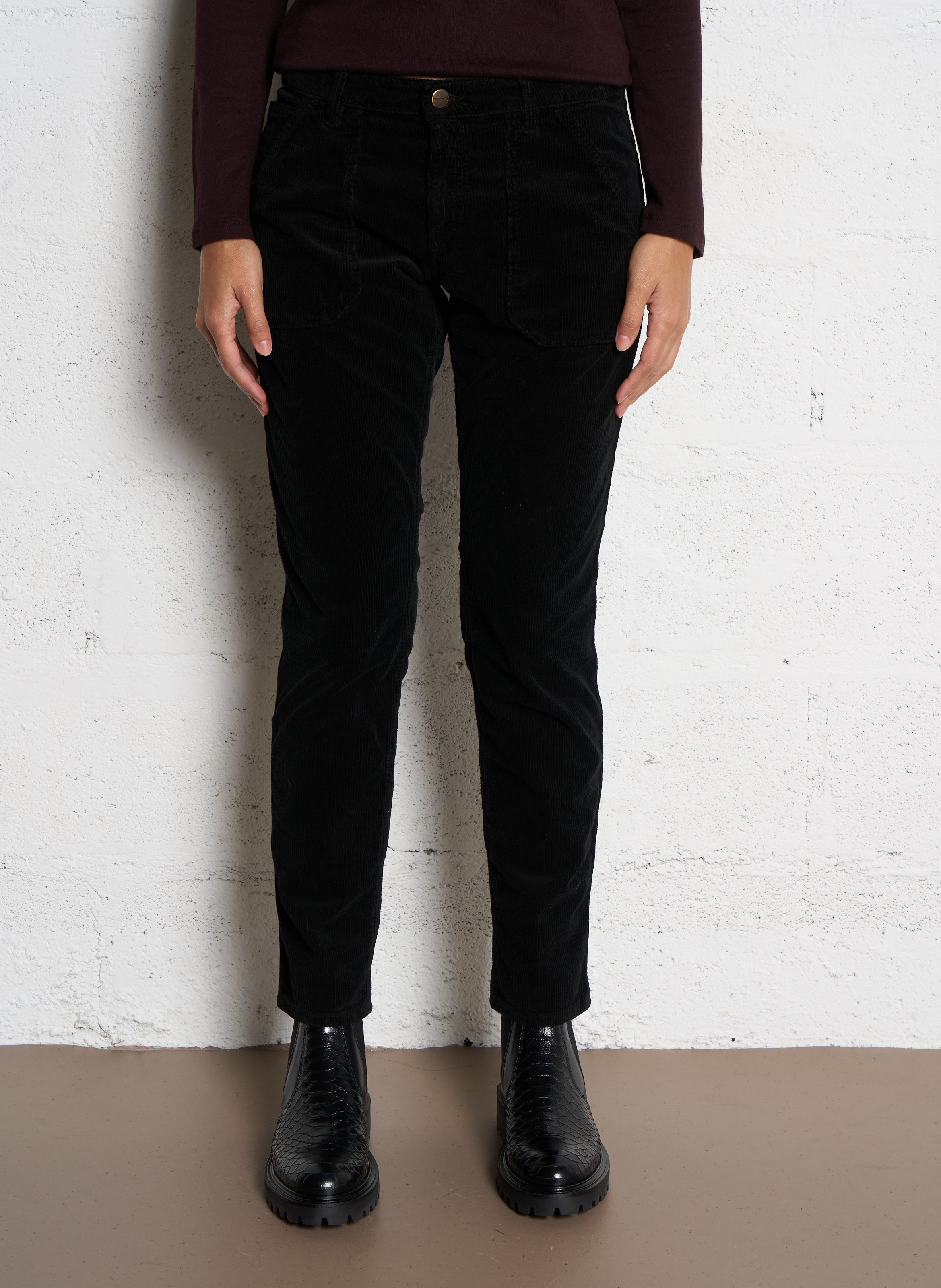 Rechte ribbroek ACQUAVERDE Zwart