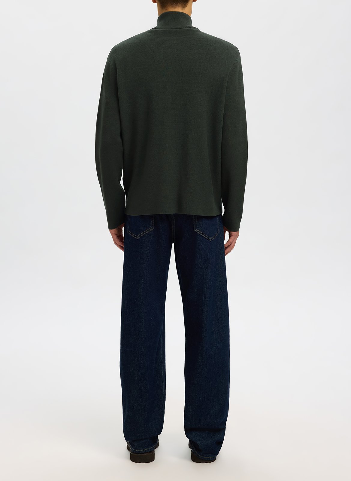 Gilet droit col montant  SELECTED Vert