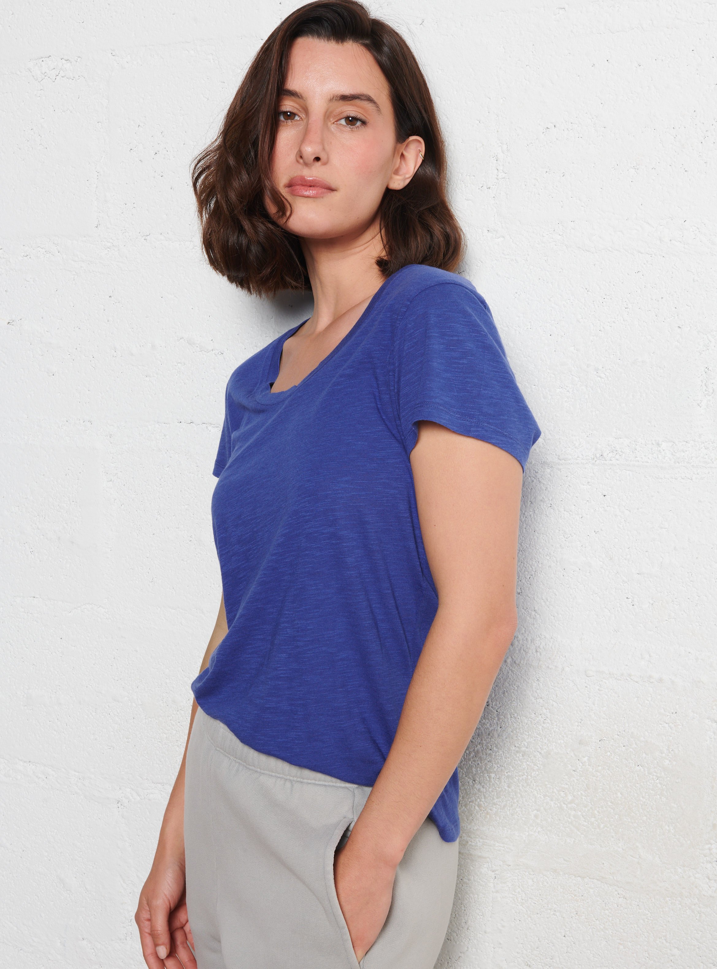 Tee-shirt col rond en coton mélangé AMERICAN VINTAGE