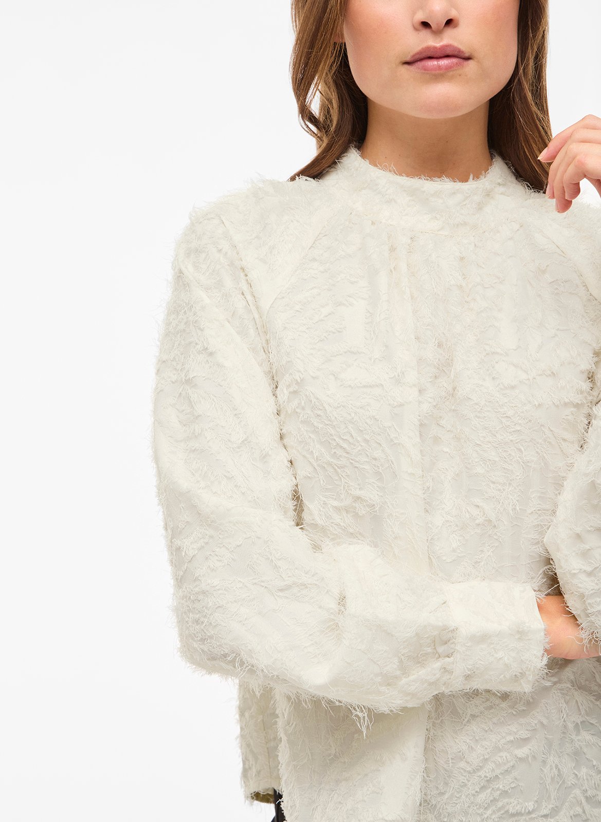 Gerade geschnittenes Top mit Stehkragen VILA Beige