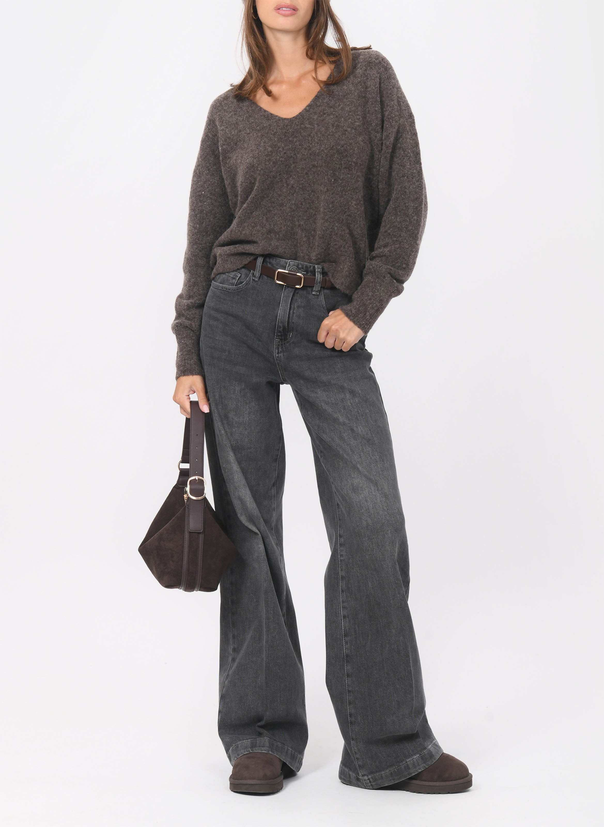 Blossom - Pullover aus Wollmix mit V-Ausschnitt KOOKAI Braun