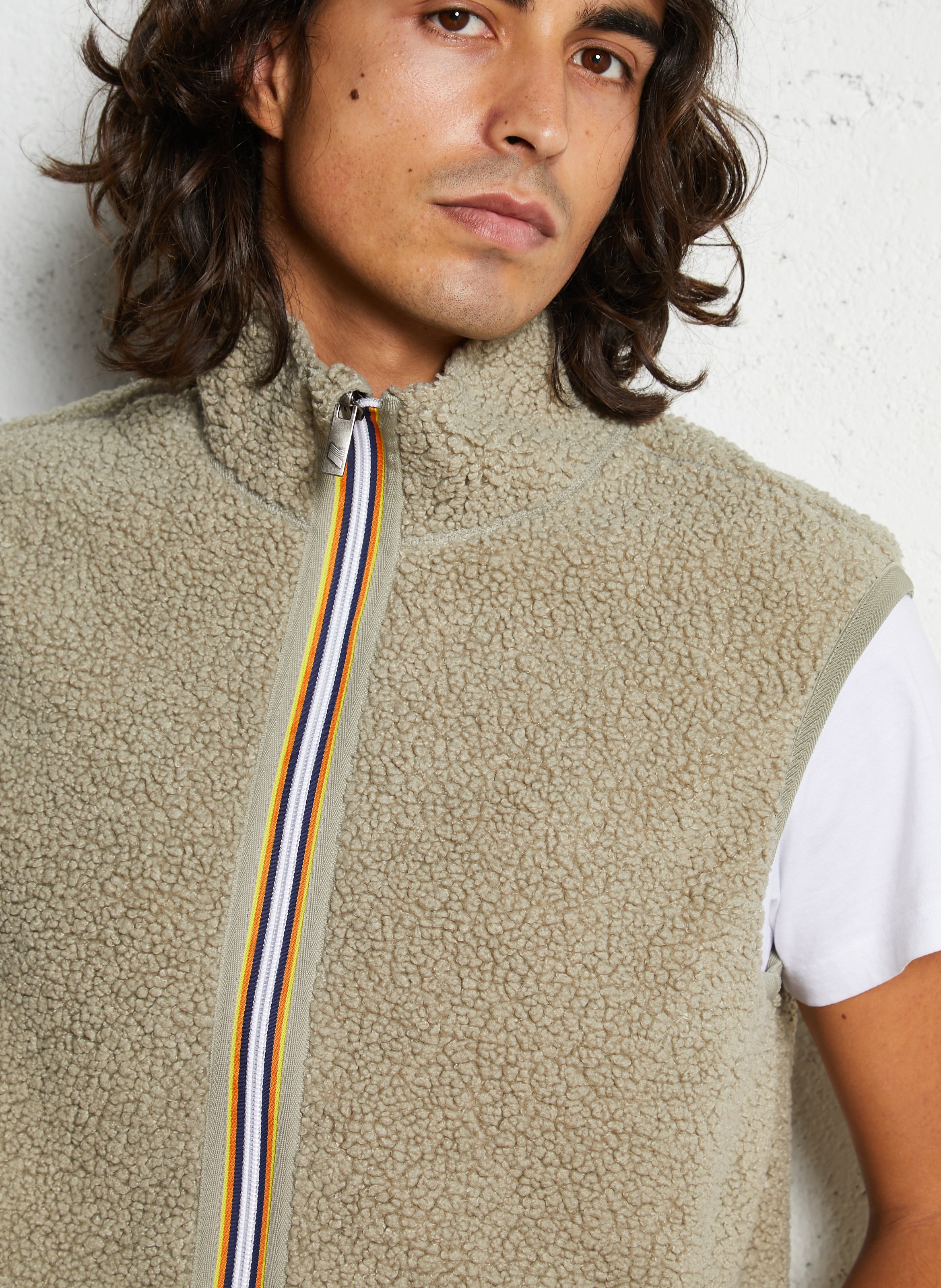 Gilet droit en sherpa K-WAY Vert