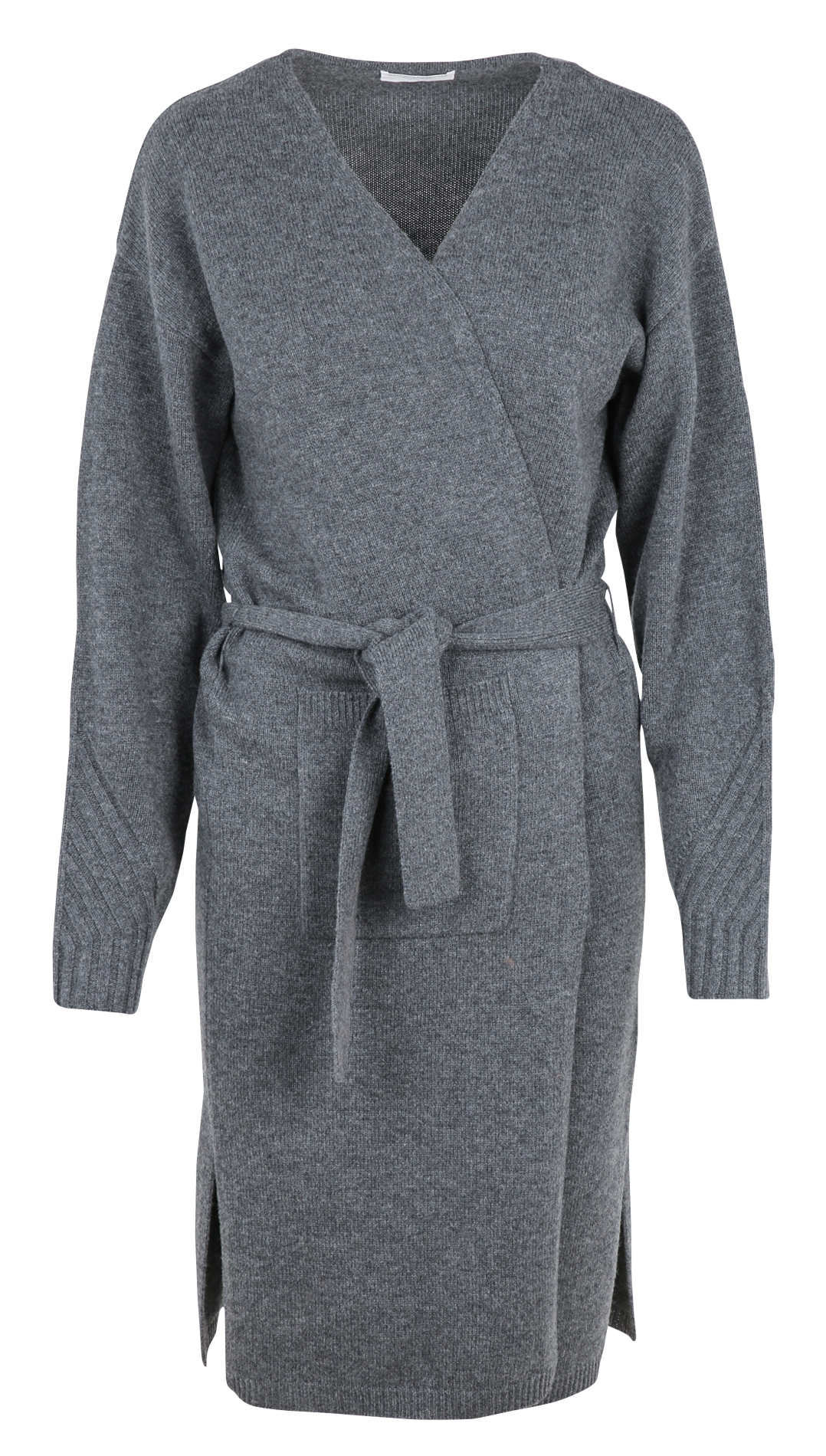 Lang vest van merinoswol MAJESTIC FILATURES Grijs