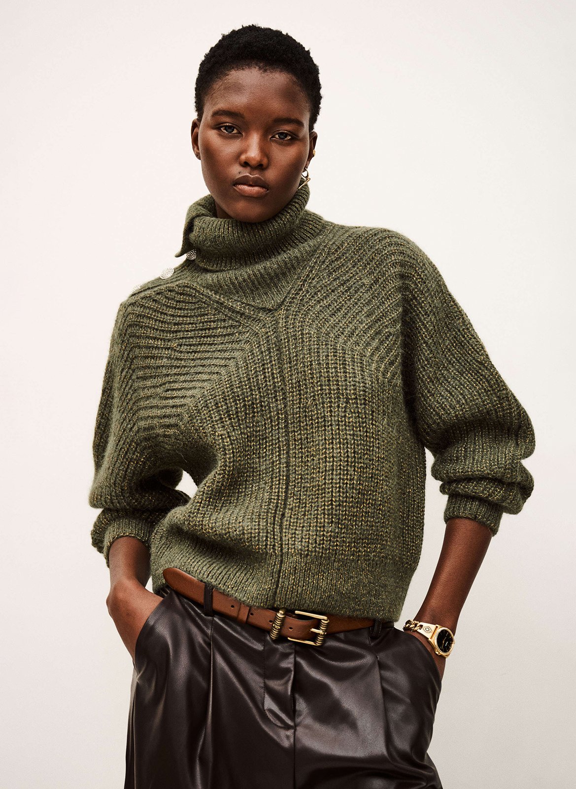 Coltrui - wolblend BA&SH Kaki