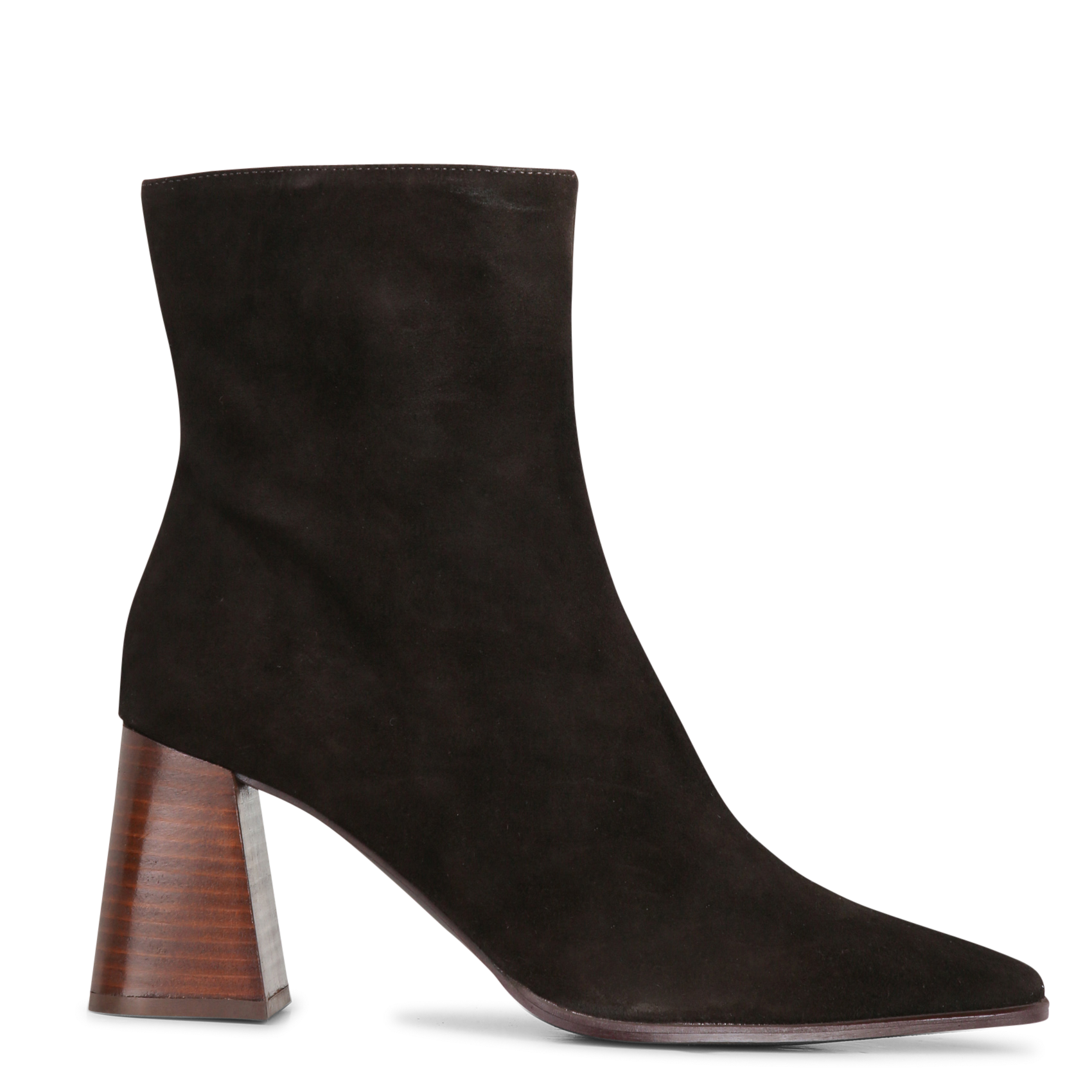 Bottines à bout pointu en cuir velours ANGEL ALARCON Marron