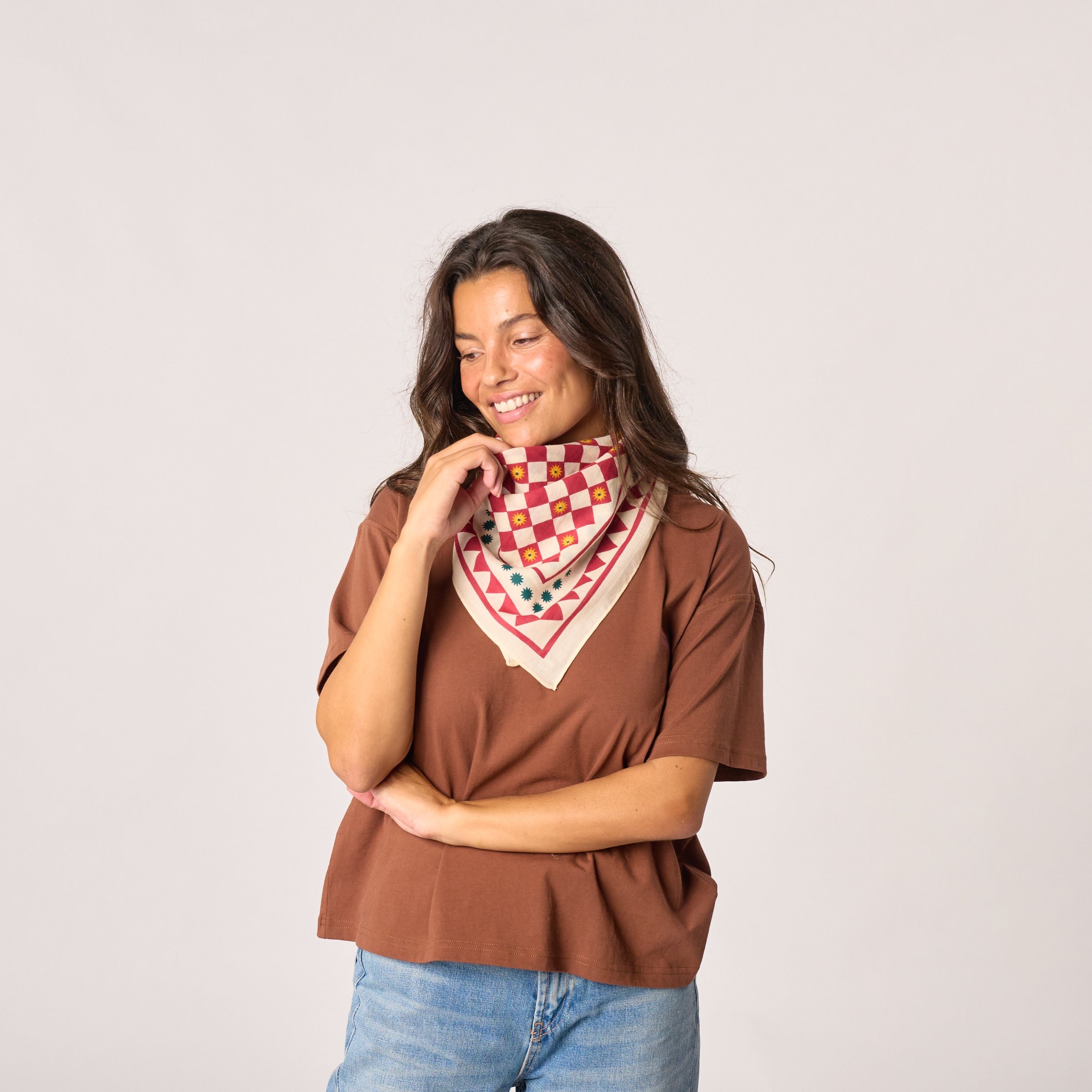 Small organic cotton Romanesque scarf BILLYBELT White