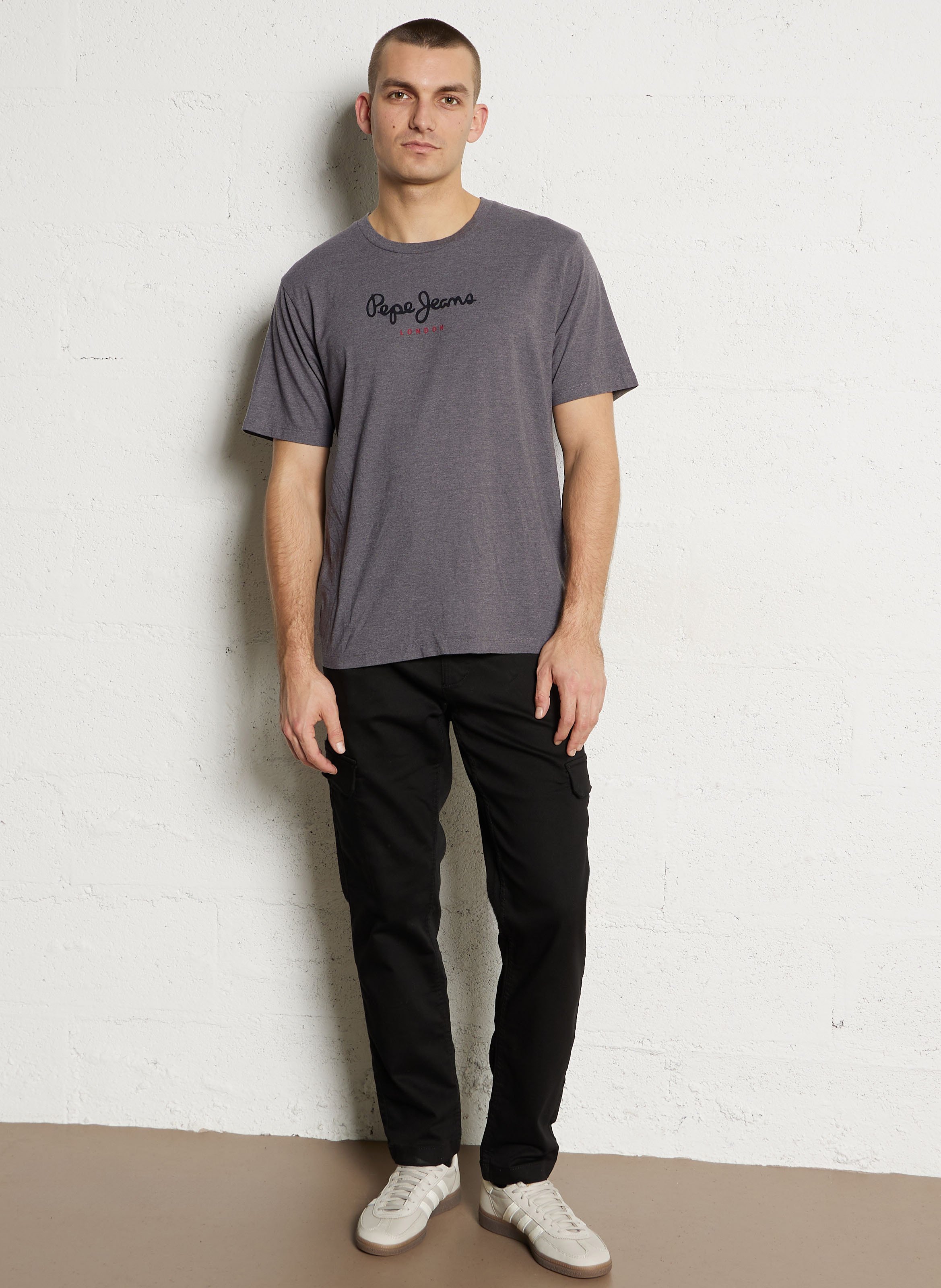 Round-neck cotton T-shirt PEPE JEANS Grey