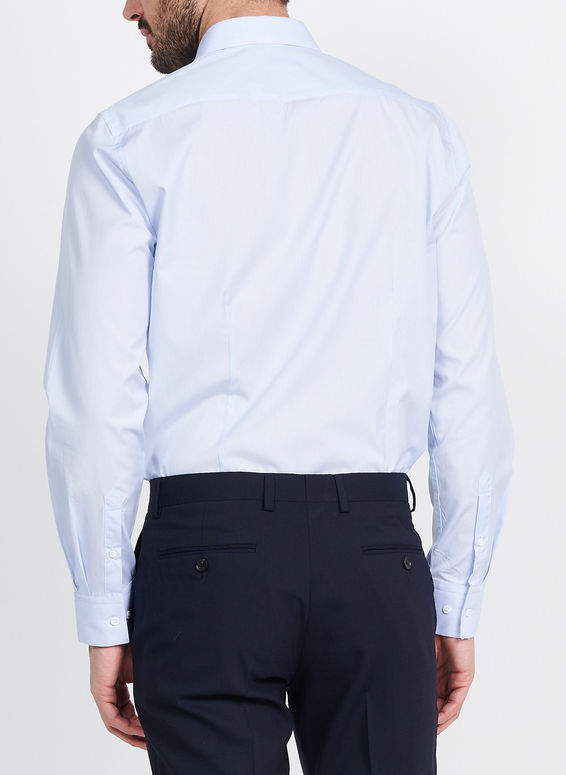 Slim-fit striped cotton shirt with classic collar ATELIER PRIVE Blue