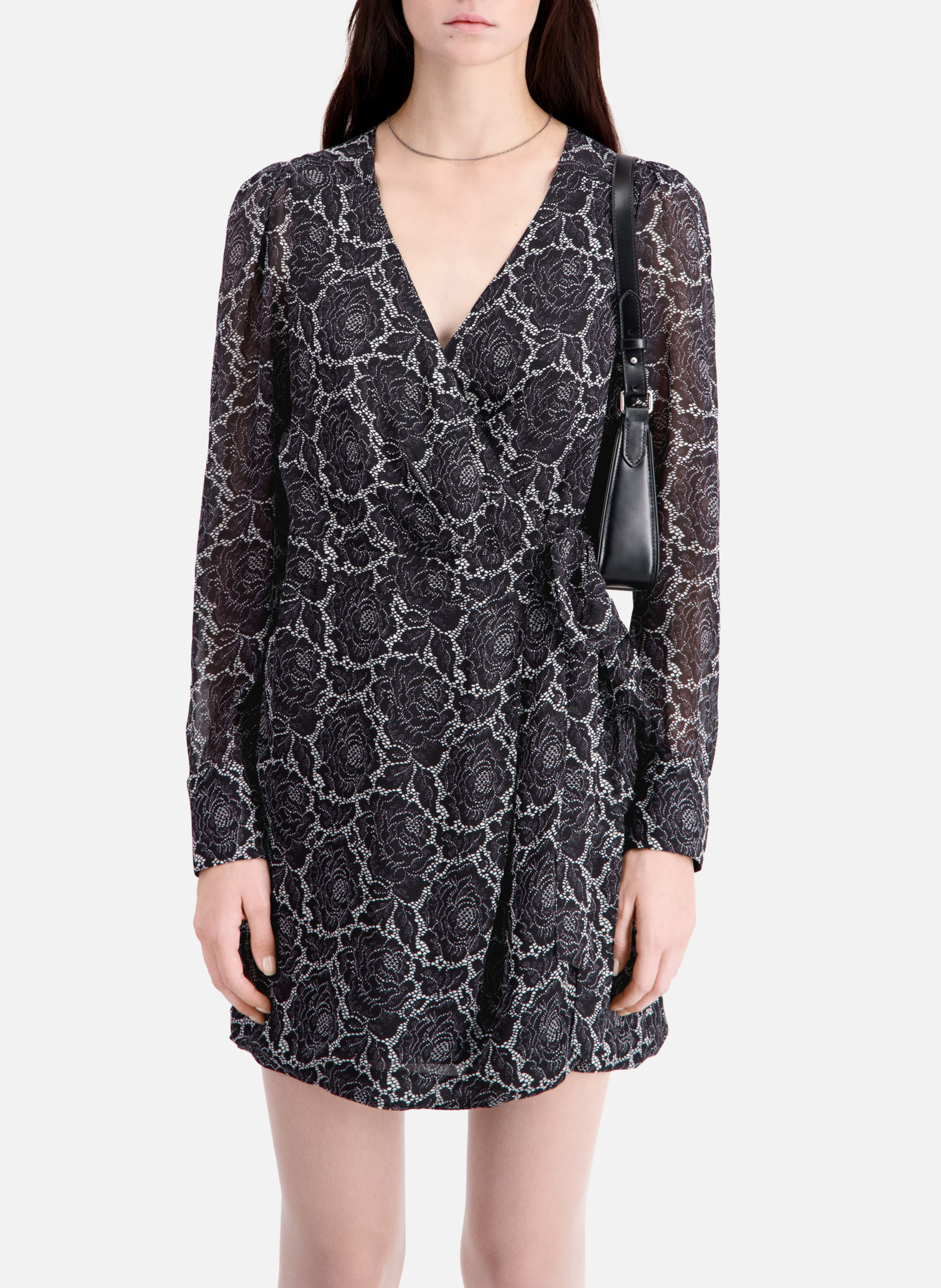 Robe courte portefeuille imprimée THE KOOPLES Noir