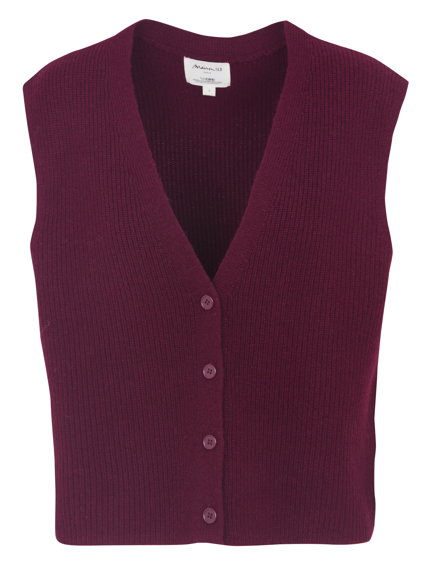 Gilet col V en laine MAISON 123 Rouge