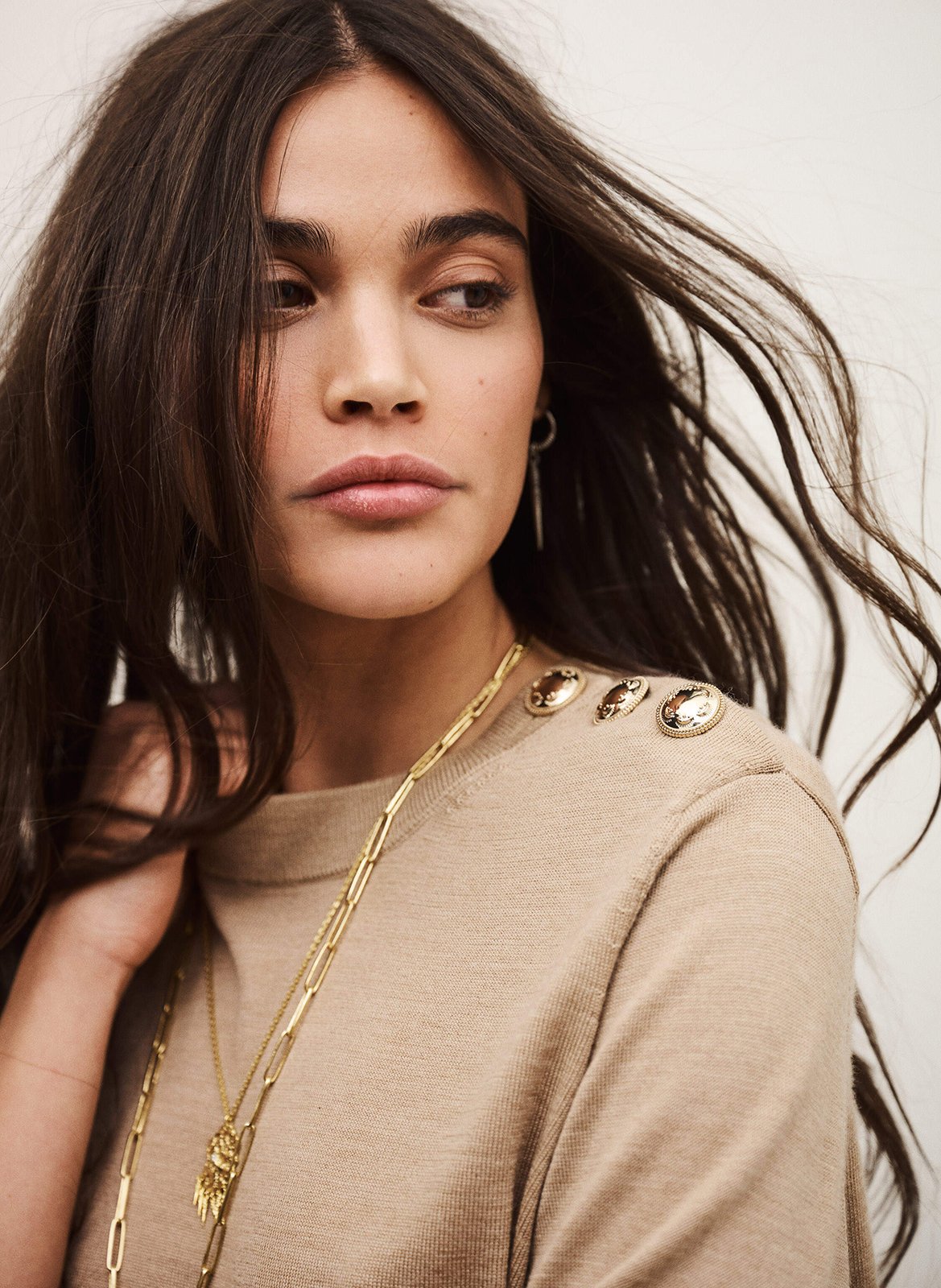 Straight round-neck wool sweater BA&SH Beige