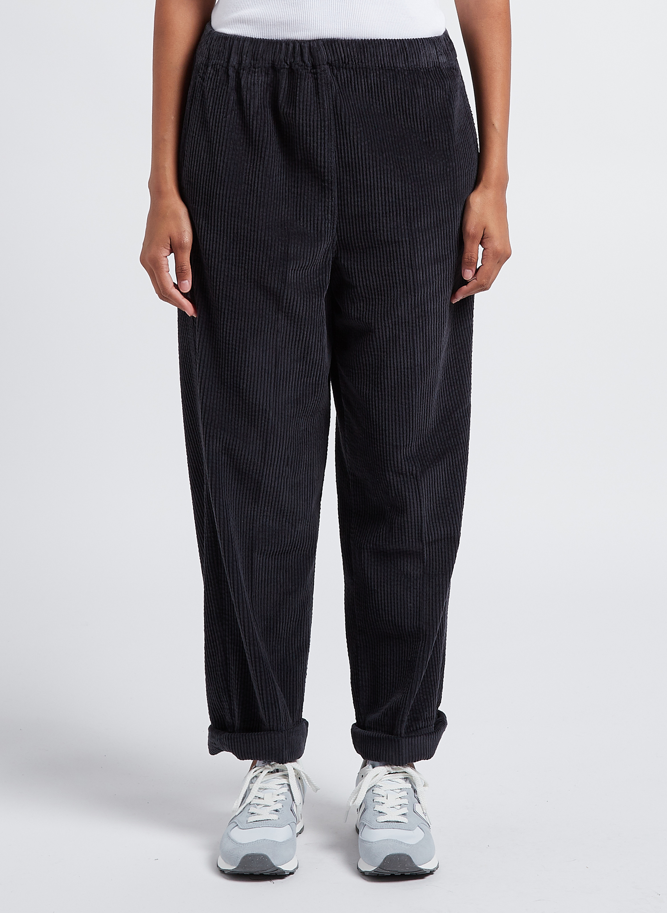 Pantalon large taille haute en velours côtelé AMERICAN VINTAGE