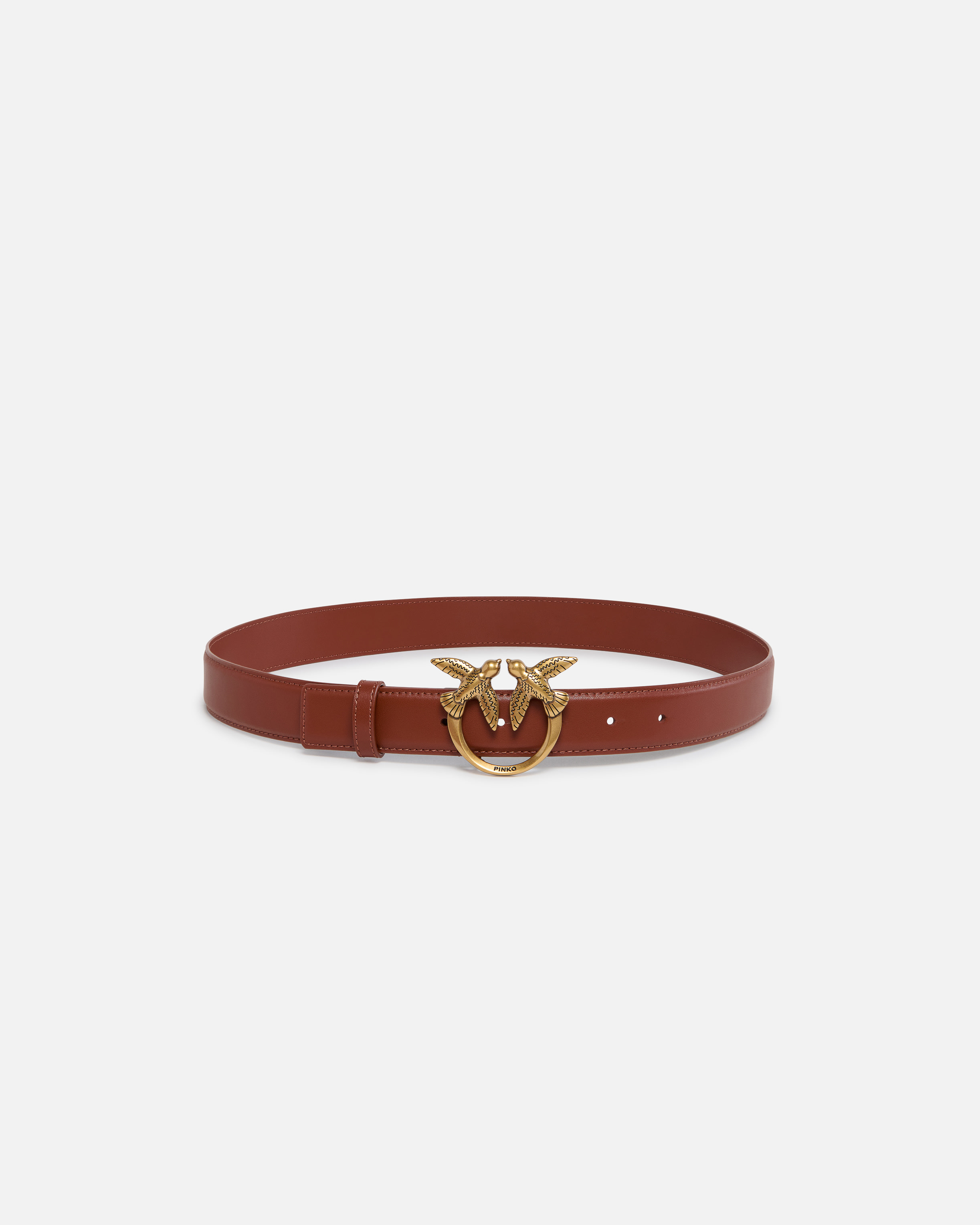 Ceinture love birds en cuir 3cm PINKO Doré