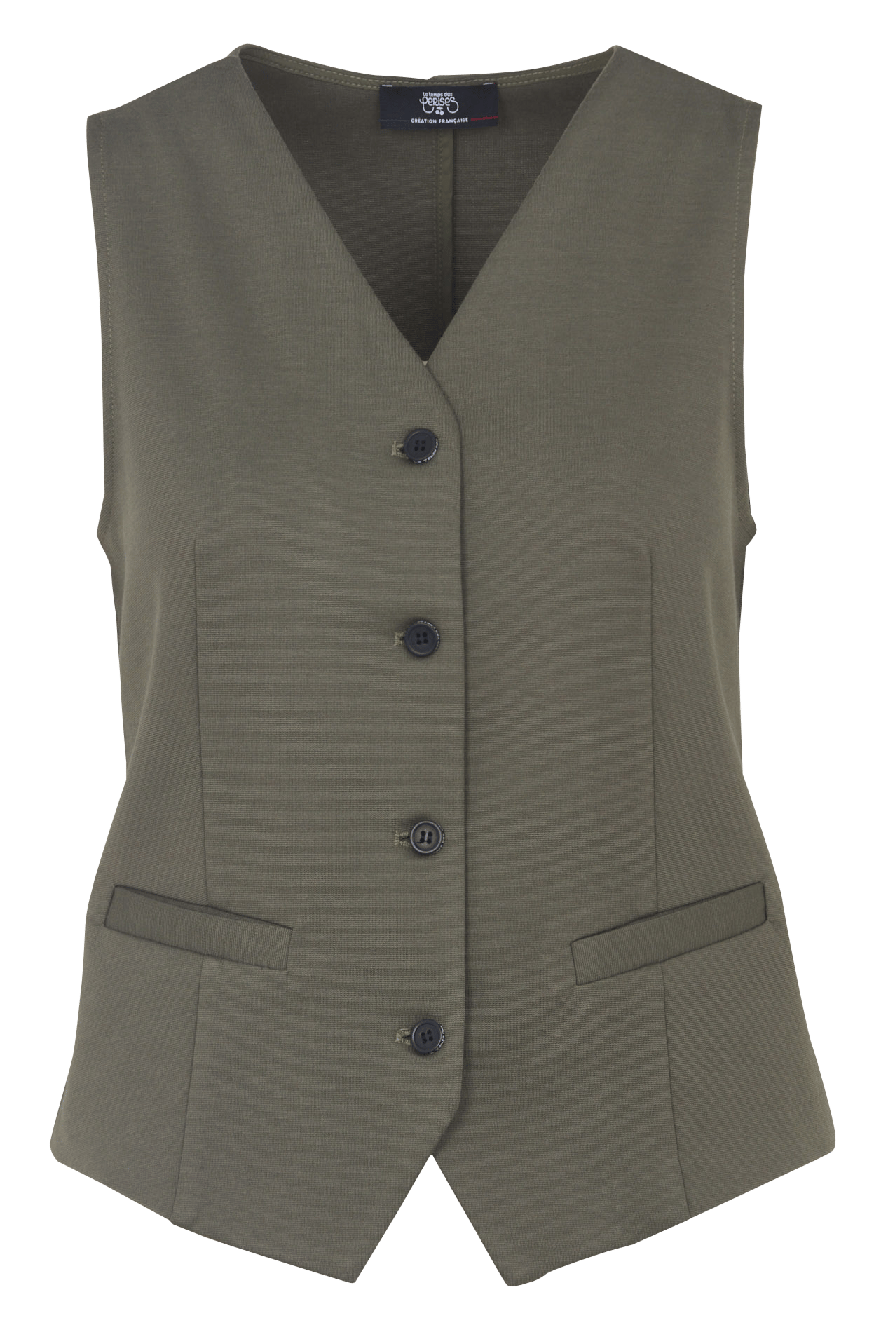 Recht vest met V-hals LE TEMPS DES CERISES Blauw