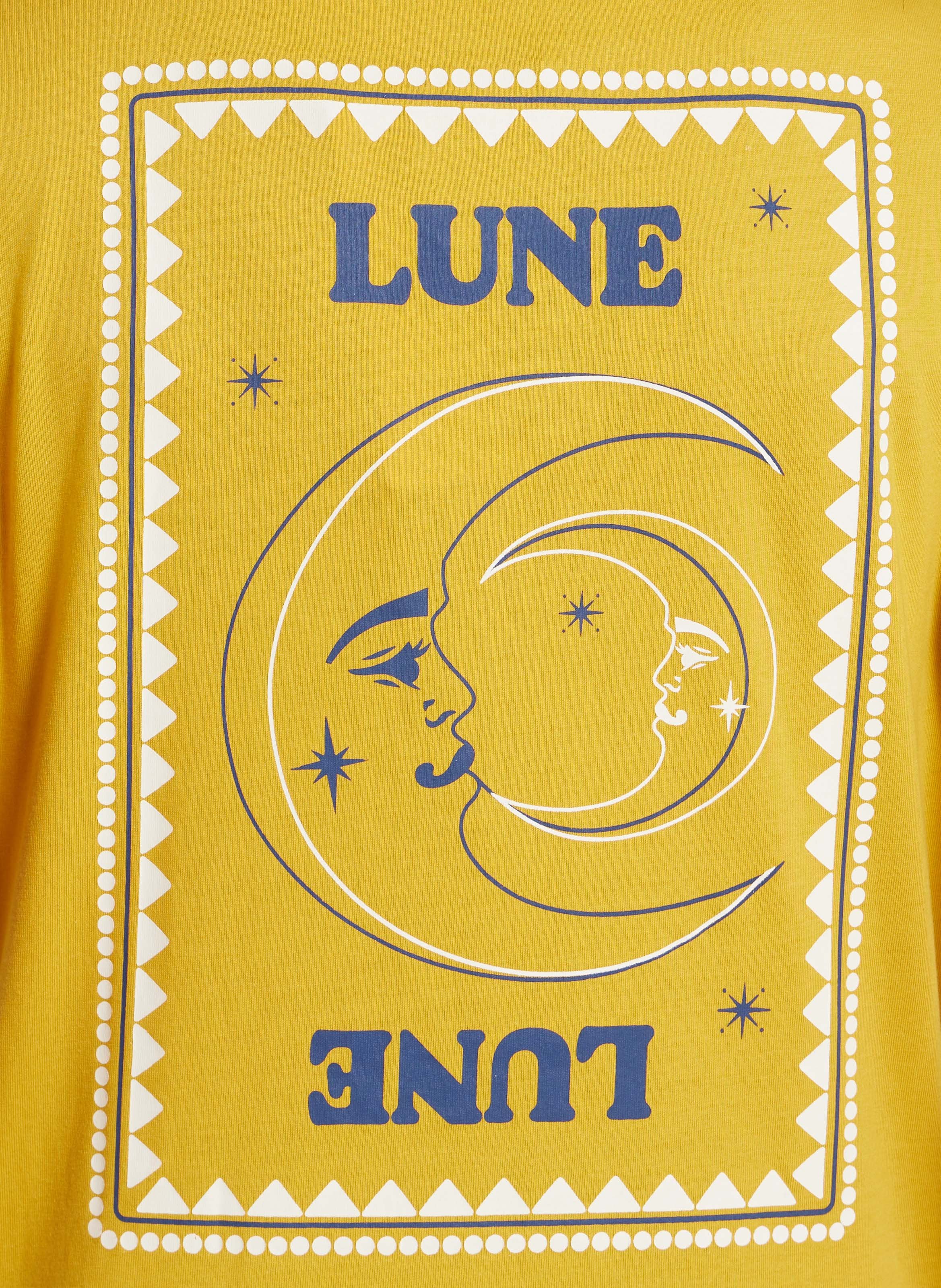 Ruimvallend, katoenen T-shirt met ronde hals en zeefdruk LA PETITE ETOILE Veelkleurig