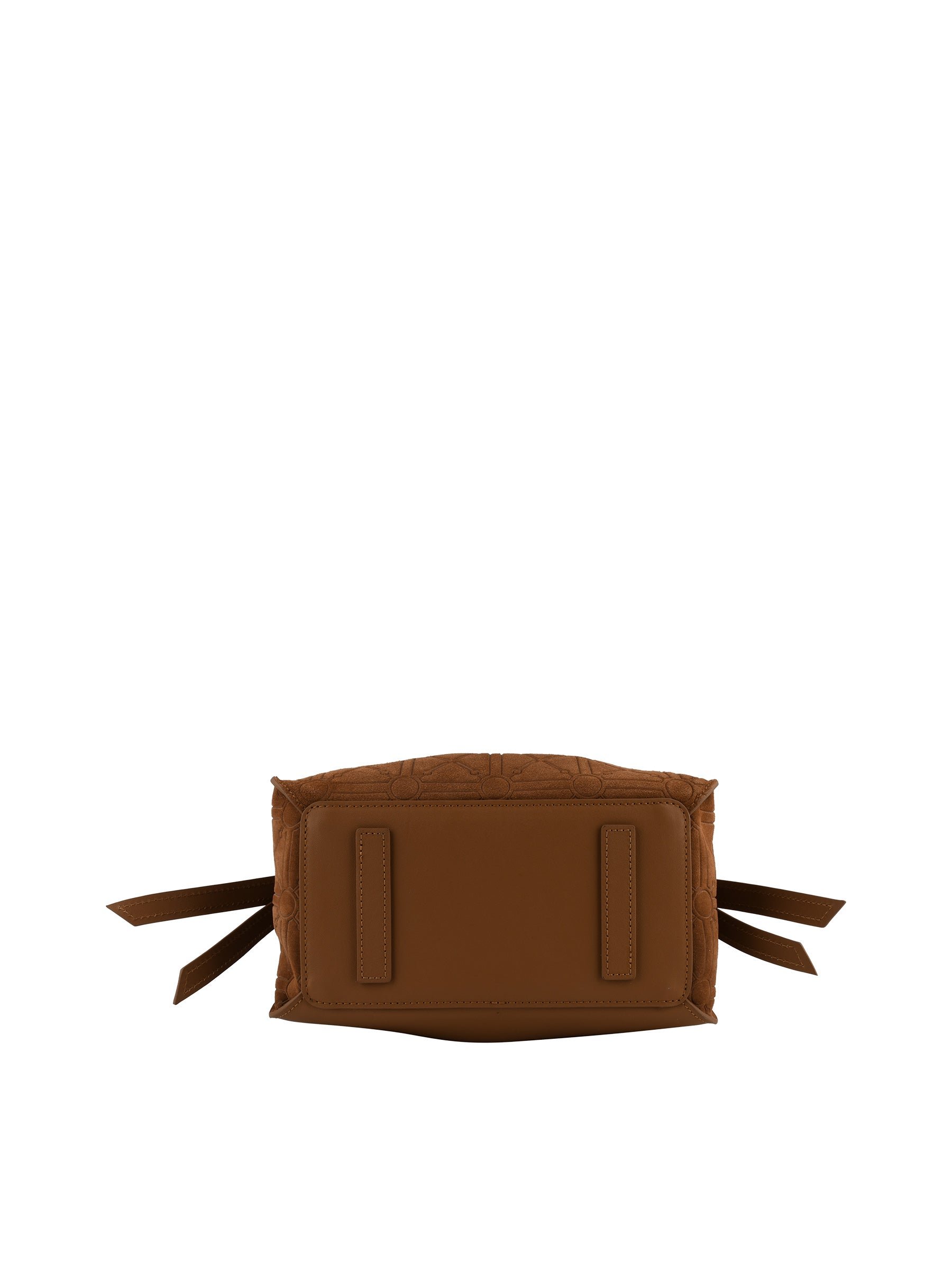 Suede and leather handbag Brown