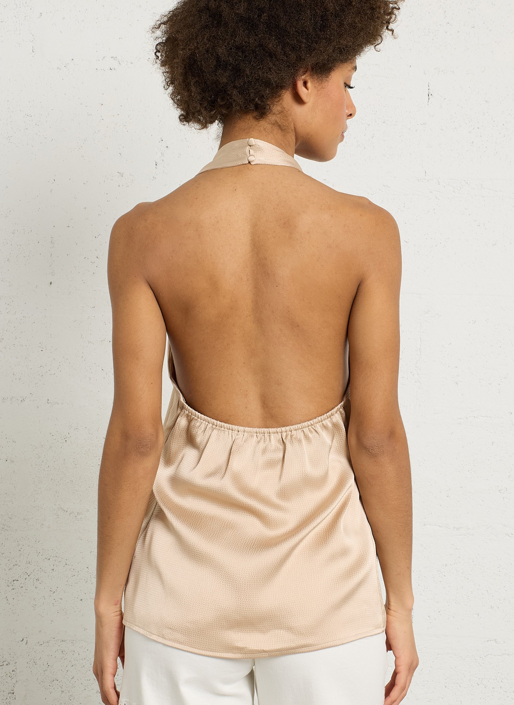 Top évasé satiné LA PETITE ETOILE Beige