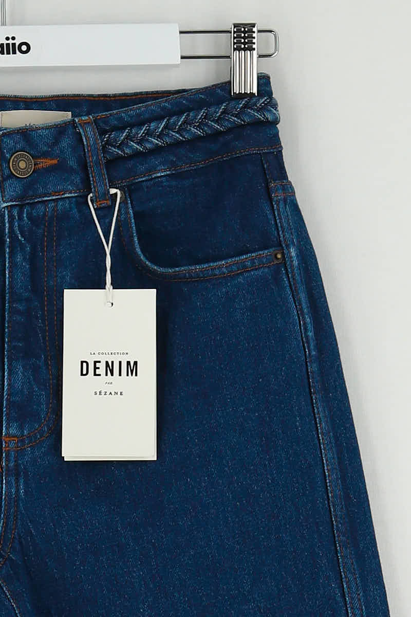 Straight cotton-blend pants SEZANE - Seconde main Blue