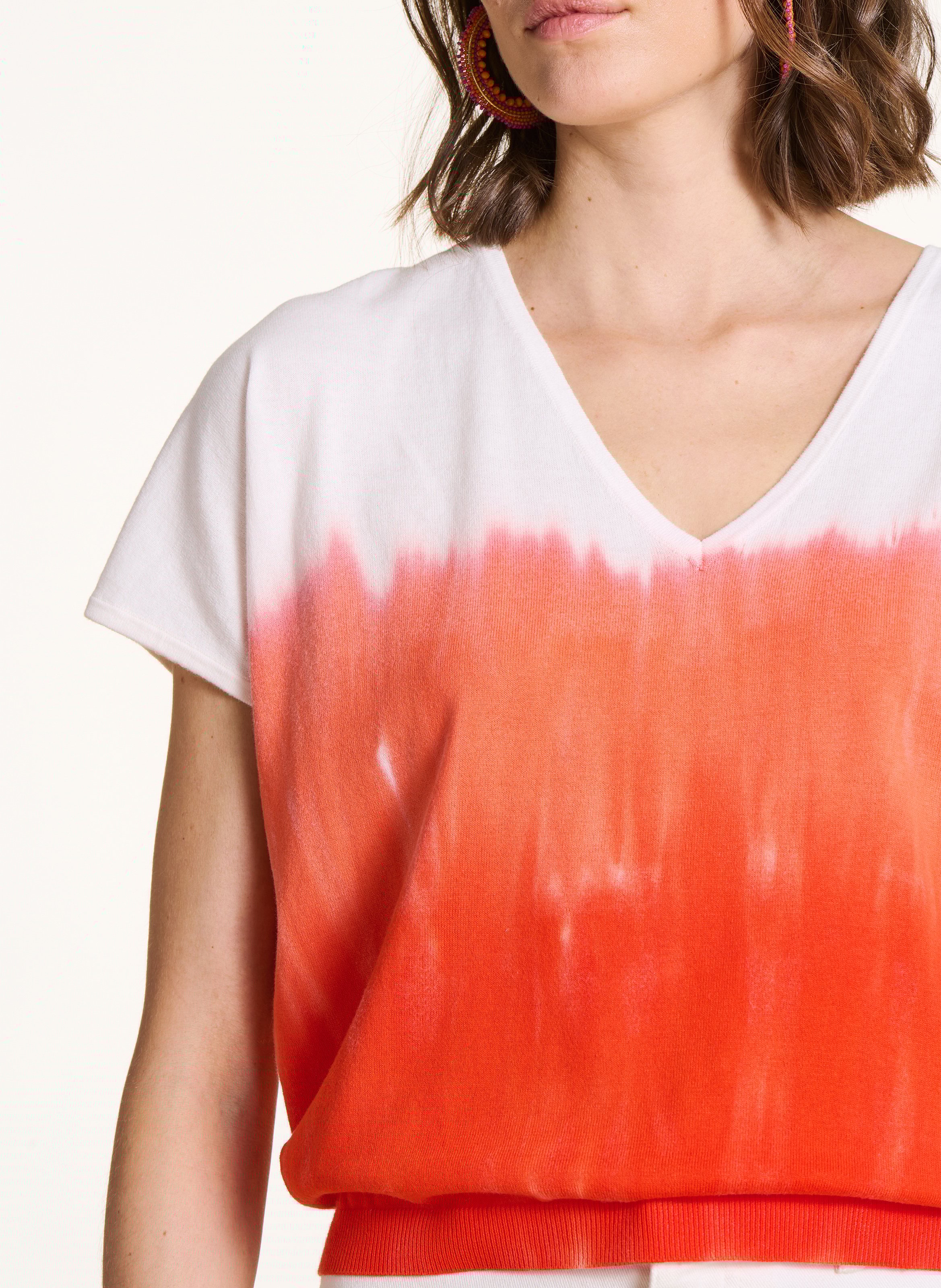 Round neck tie-dye T-shirt LA FEE MARABOUTEE Pink