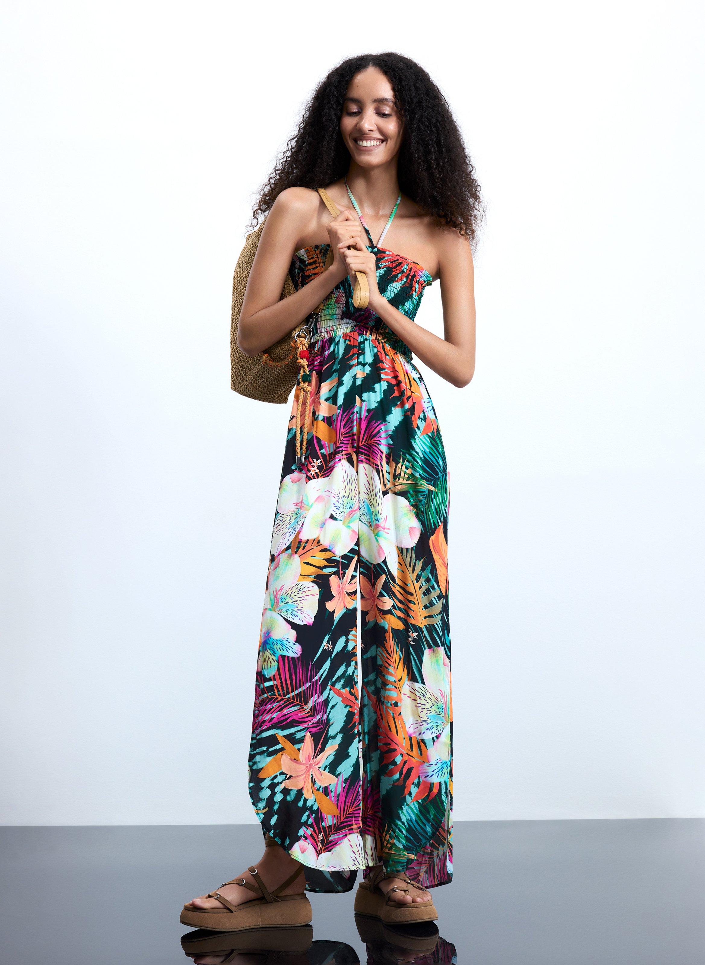 Combinaison imprimée large DESIGUAL Noir