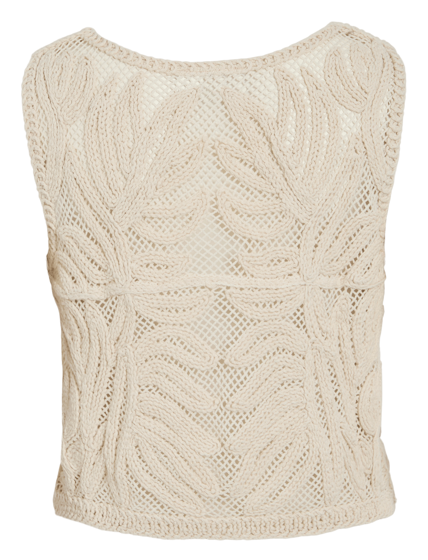 Top sans manches à broderies crochet VILA Grey