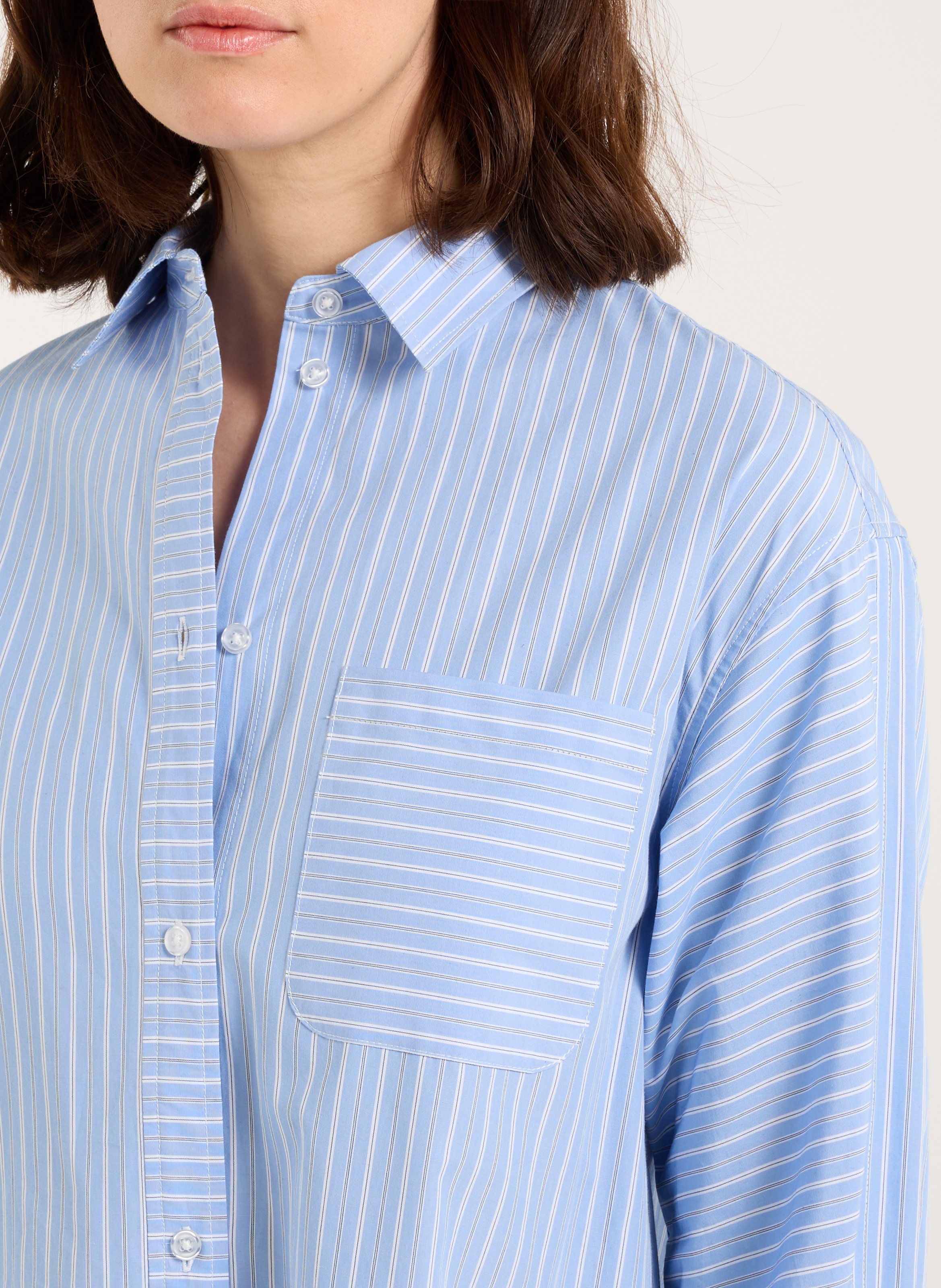 Chaplin cotton shirt dress SAISON 1865 Blue