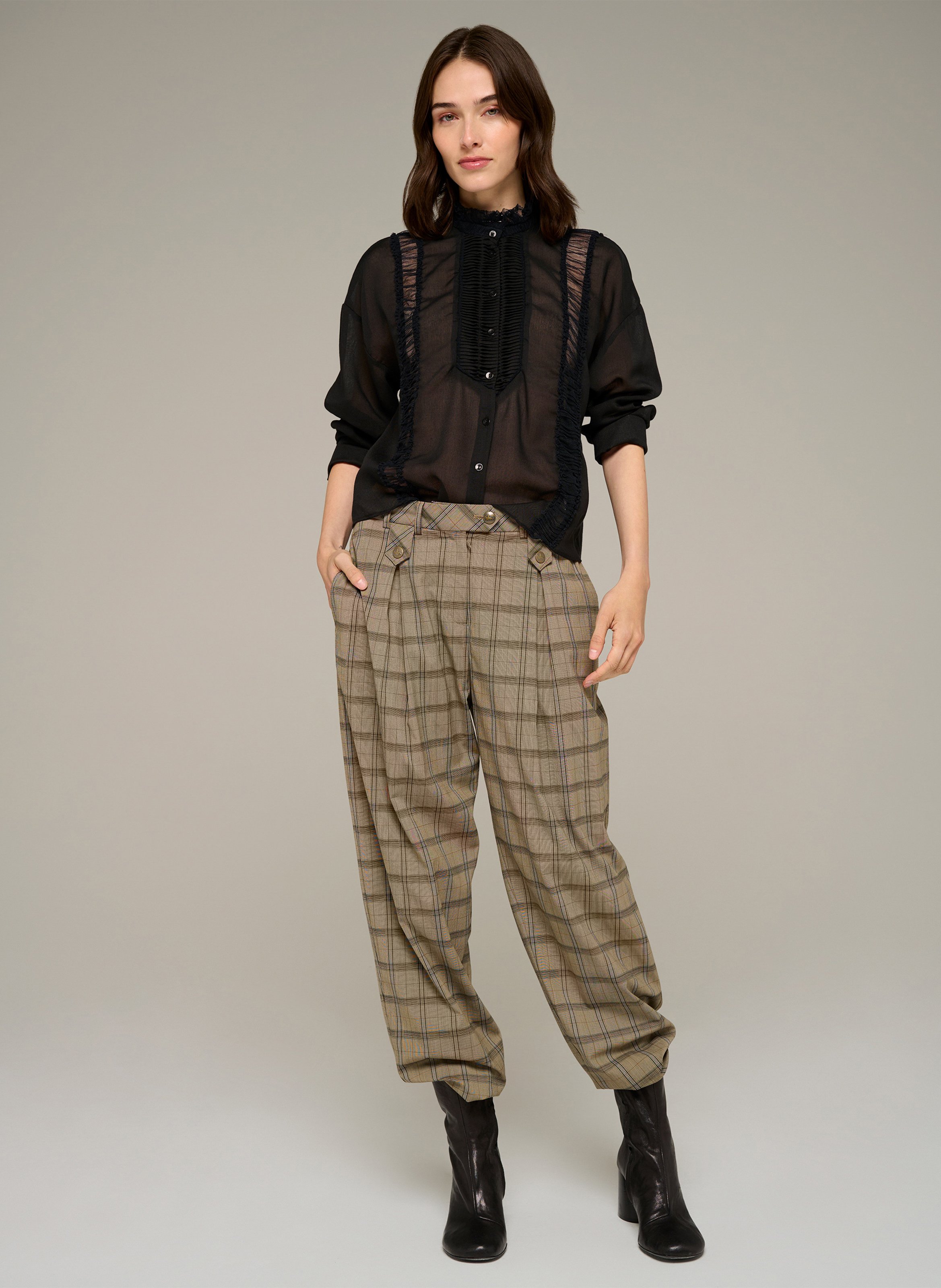 Loose blouse with draped detail COTELAC Black