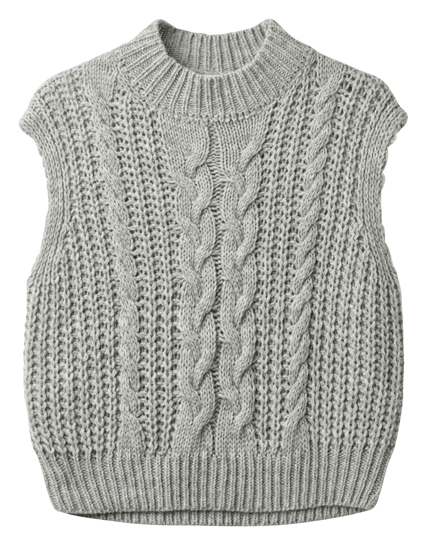 Straight knit twisted stitch sweater PROJECT-AJ117 Silver