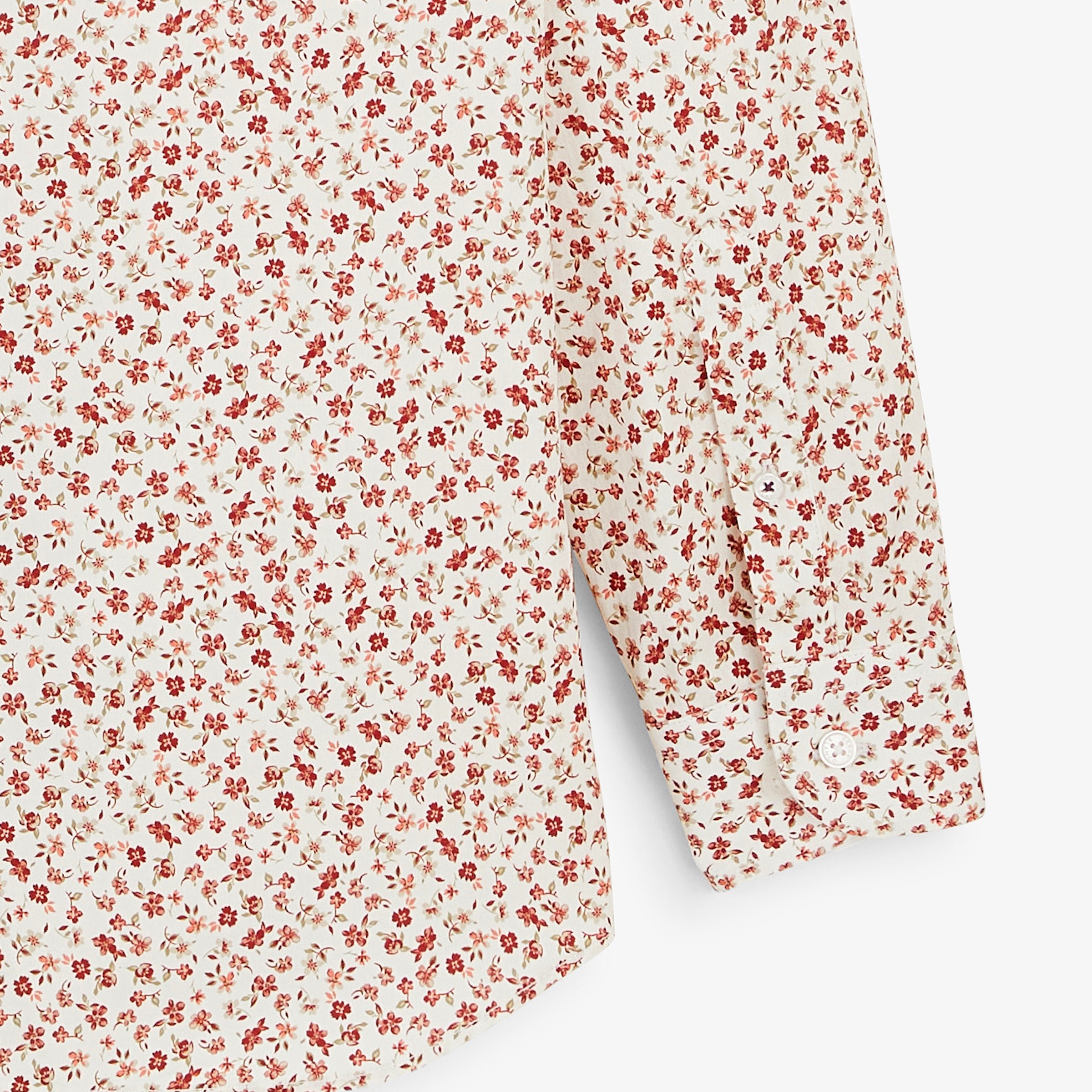 Long-sleeve cotton shirt with small flower print SERGE BLANCO Red