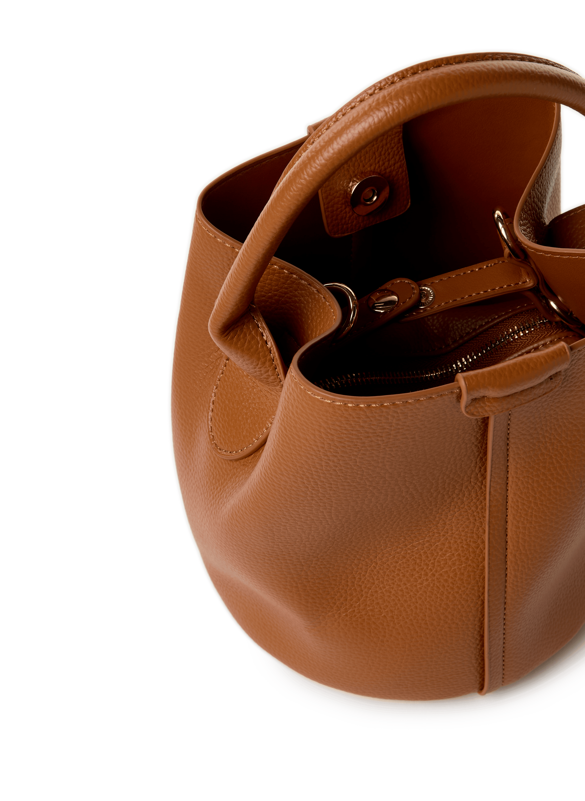 Crackled bucket bag AU PRINTEMPS PARIS Brown