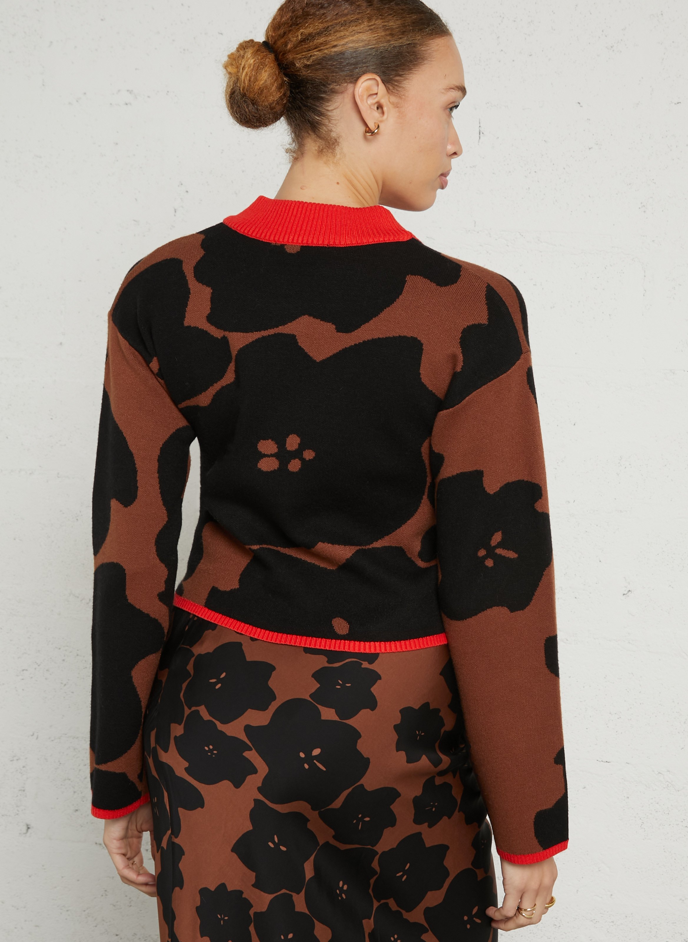 Gilet droit col rond imprimé NEVER FULLY DRESSED Marron