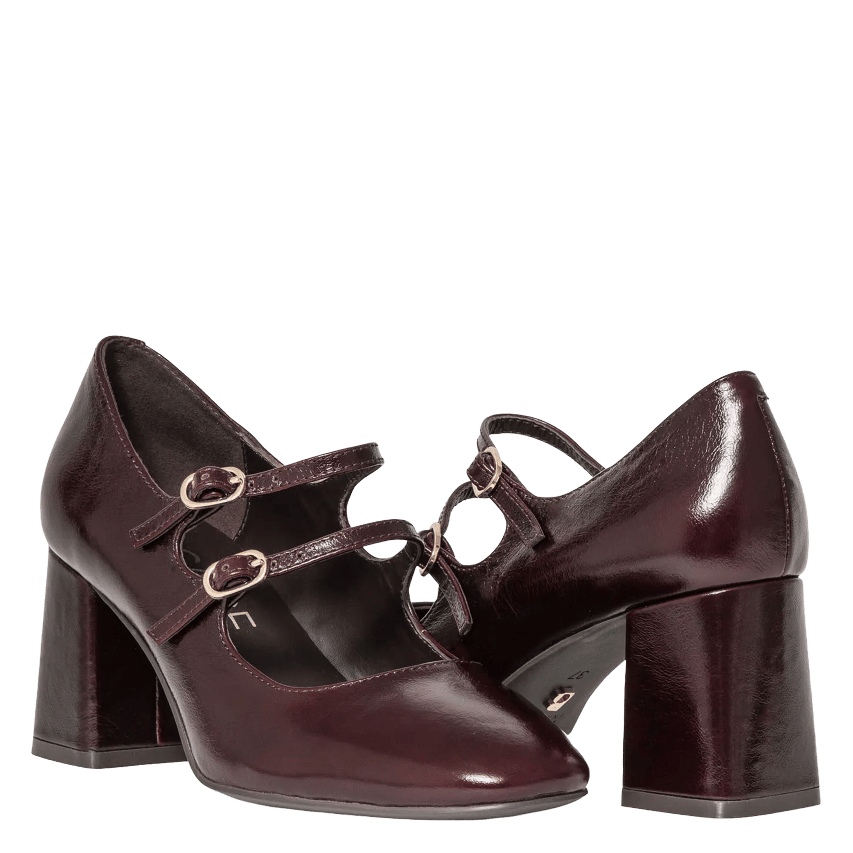 Patent leather strappy pumps BOCAGE Purple