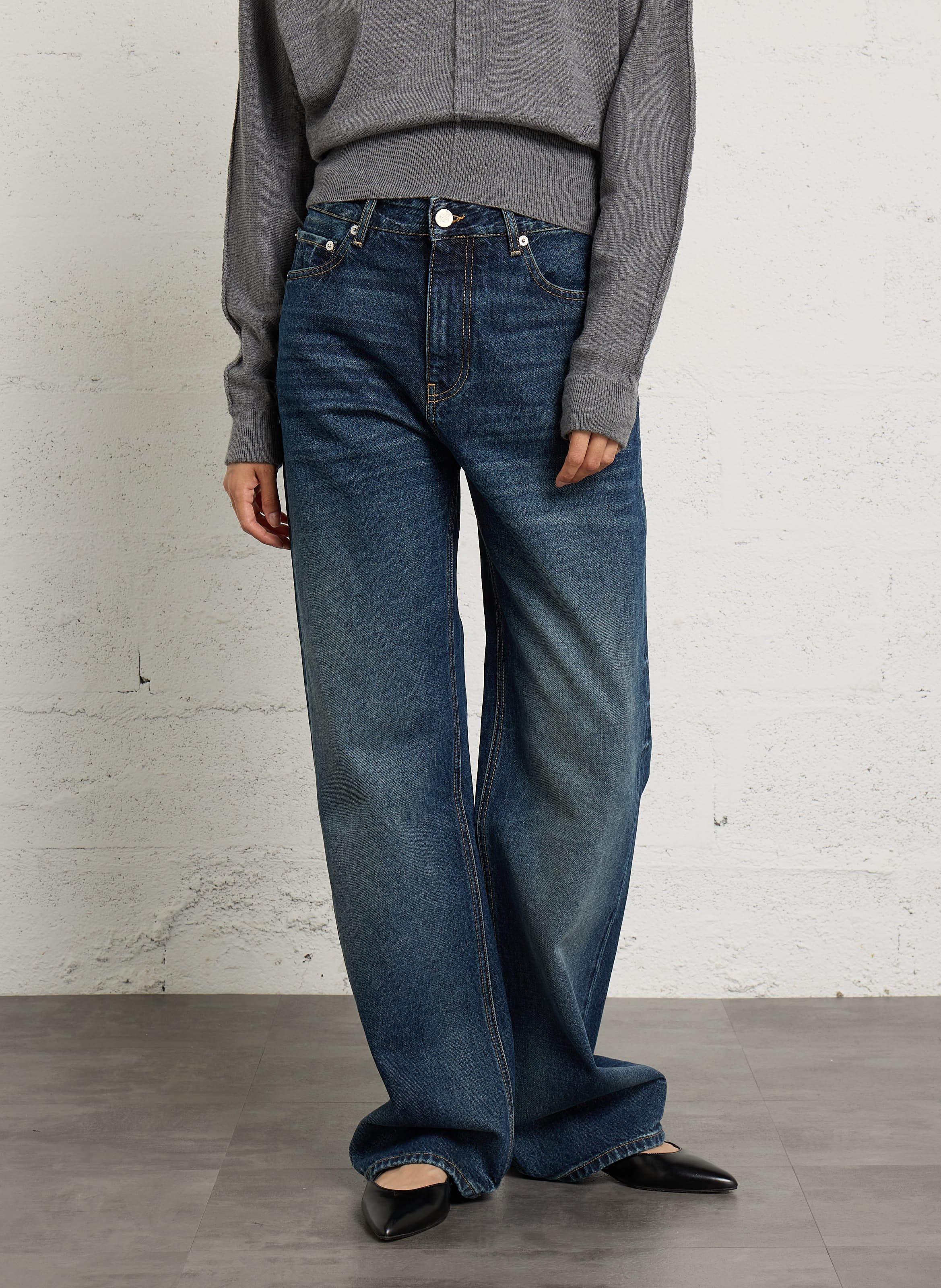 Straight Cut Jeans aus Baumwoll-Denim LAURENCE BRAS Blau