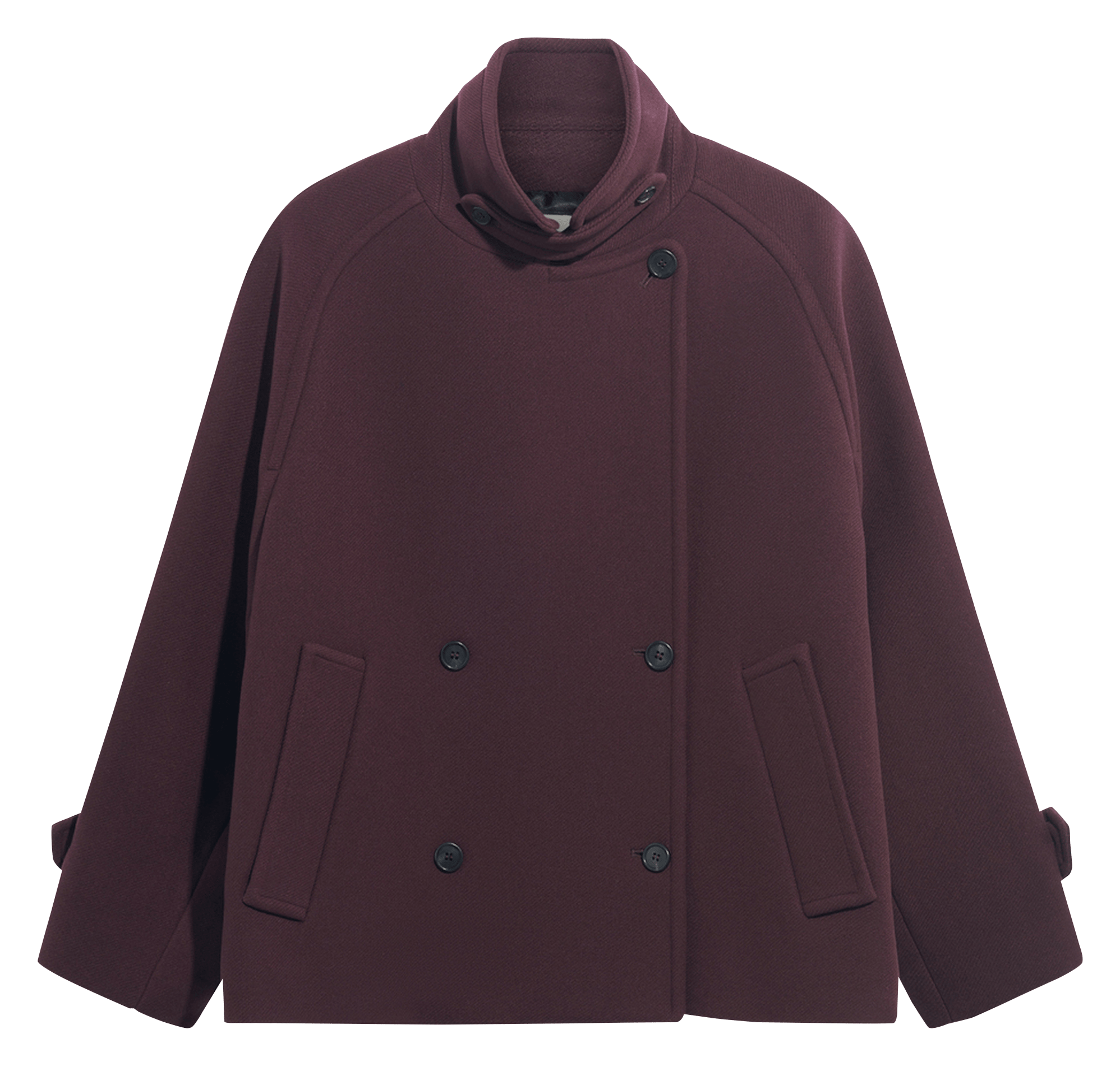 High-neck wool-blend coat PABLO Pink