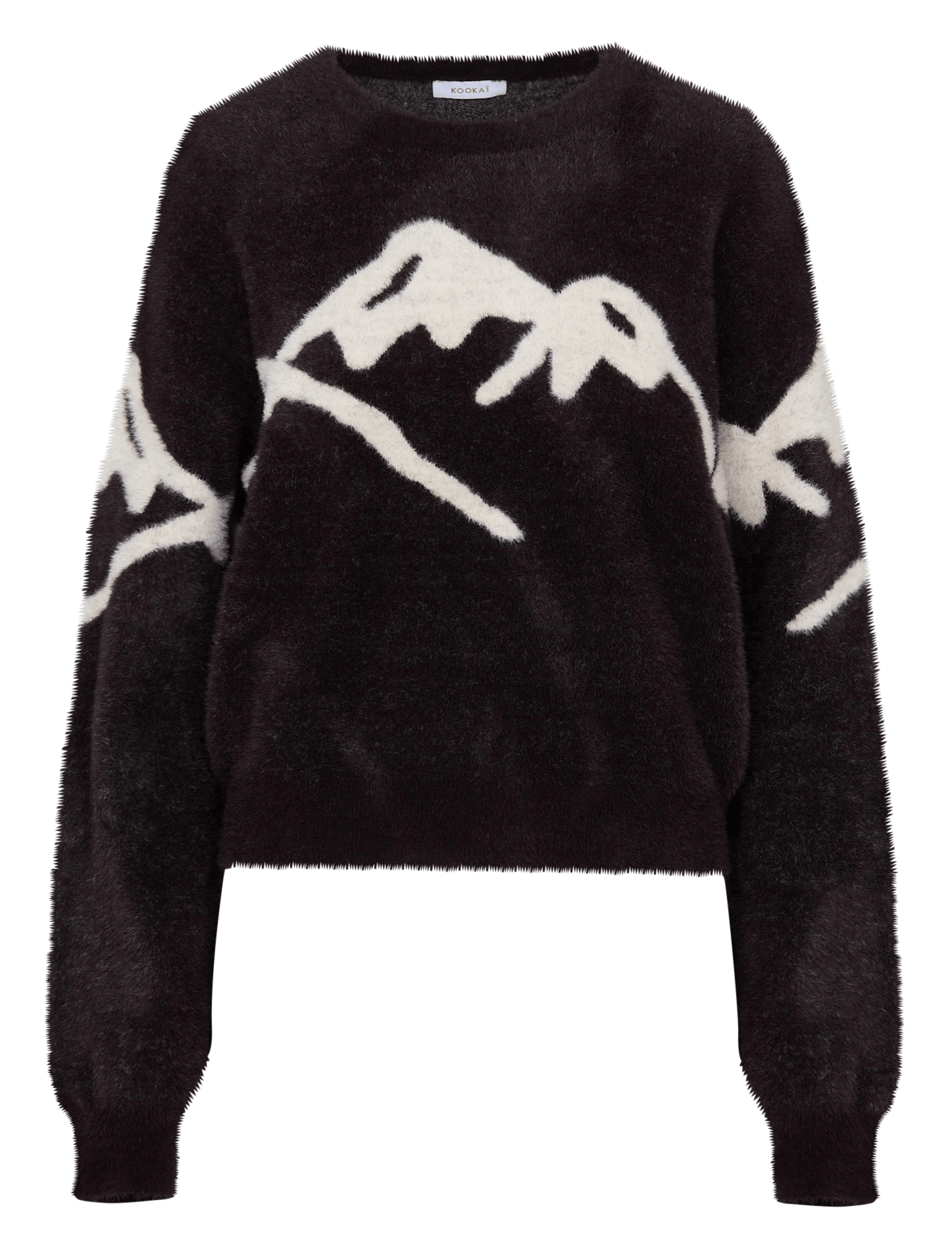 Pull droit col rond à motif KOOKAI Marron