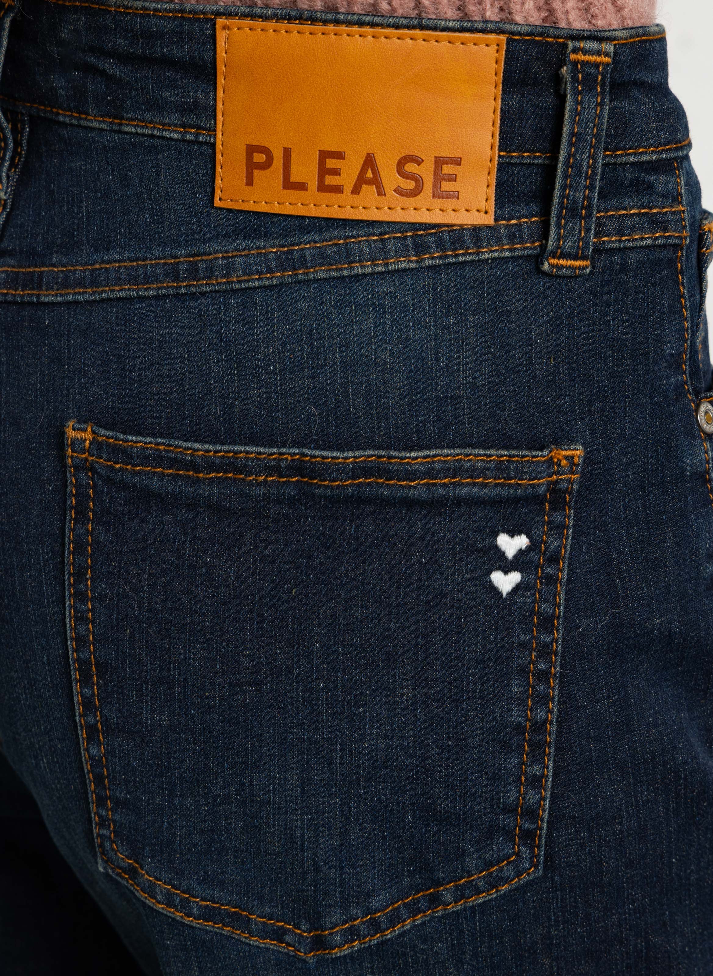 Weite Jeans aus Baumwoll-Mix PLEASE Blau