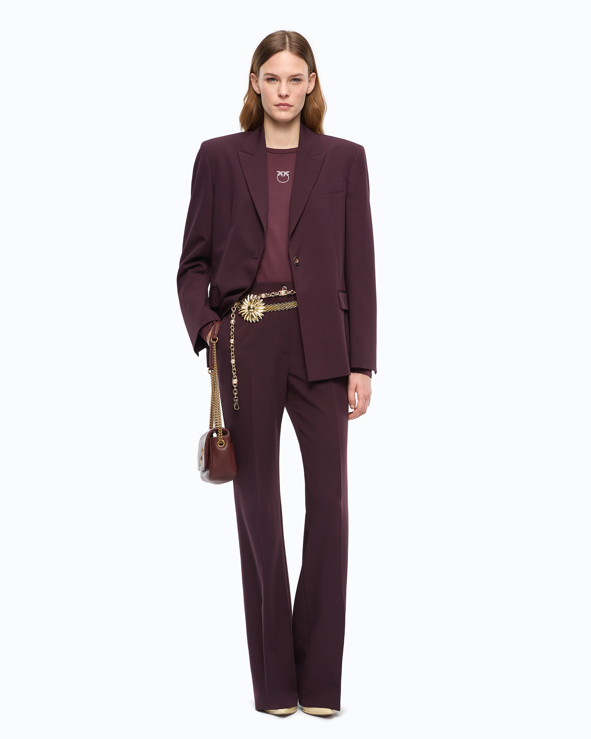 Plain palazzo trousers PINKO Red