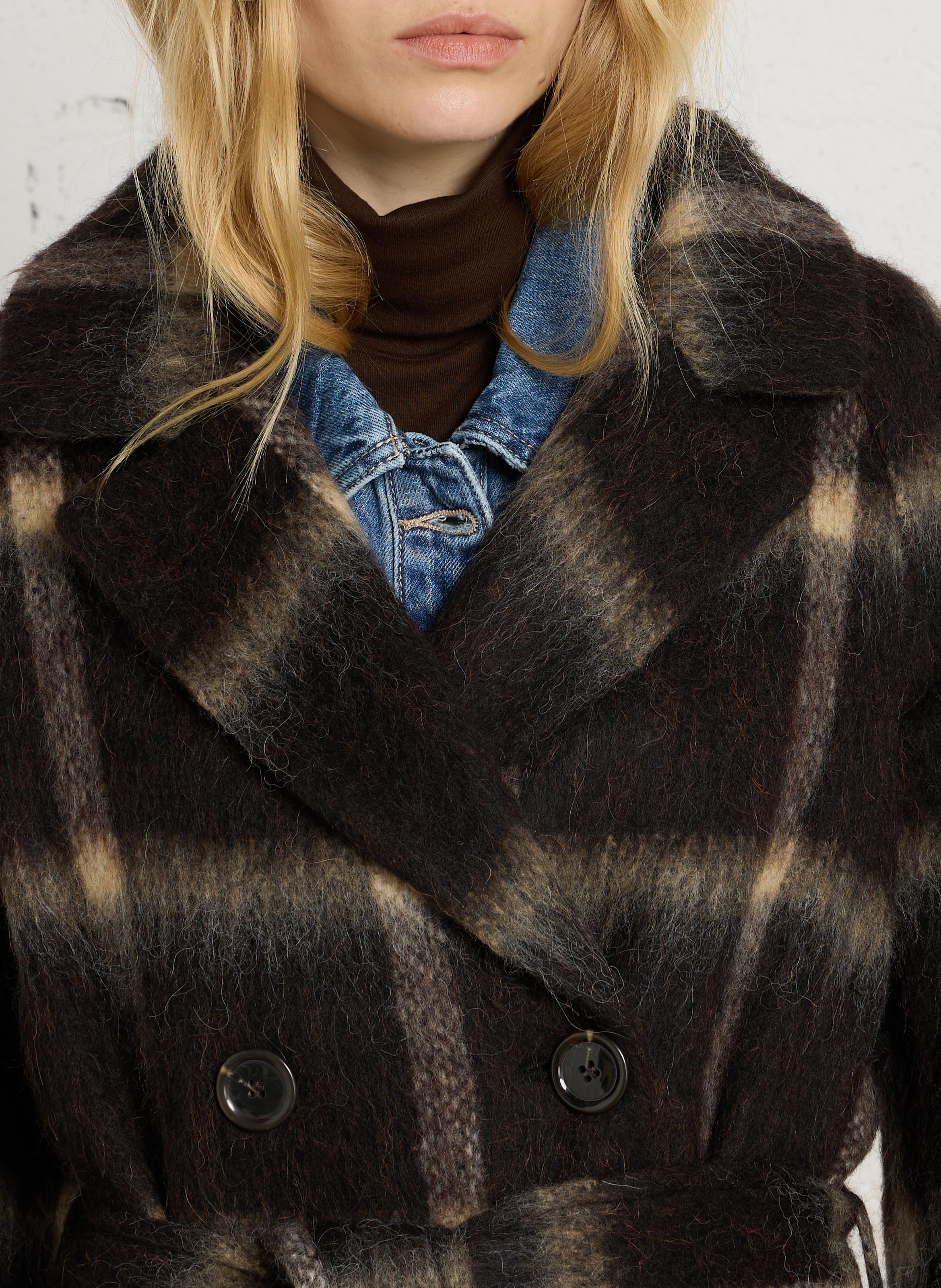 Long belted coat MAISON 123 Brown