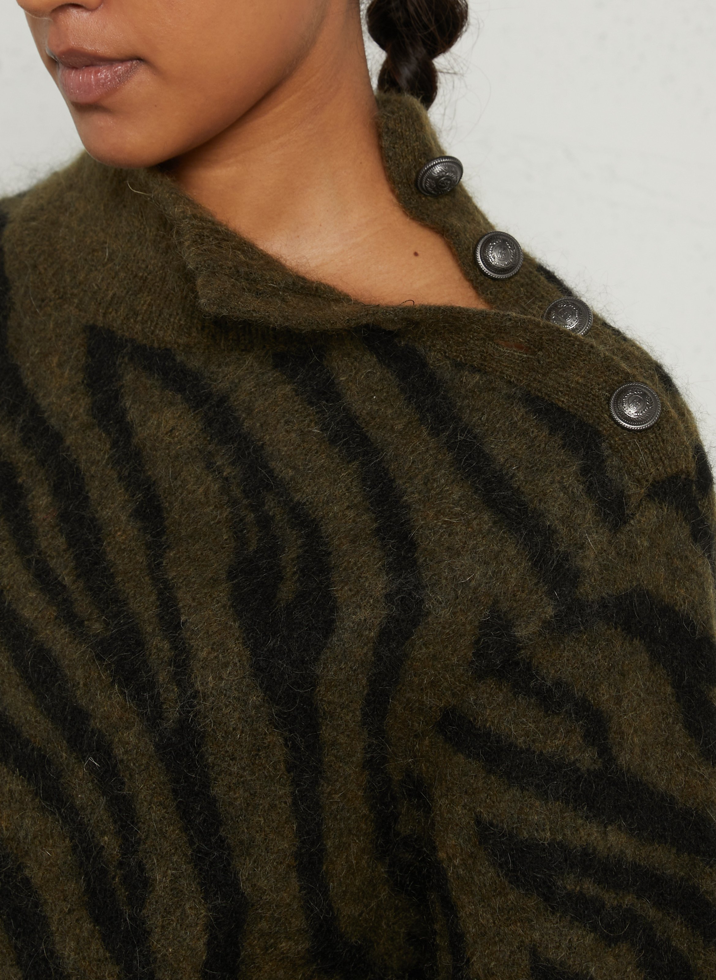 Striped wool-blend sweater IKKS Khaki