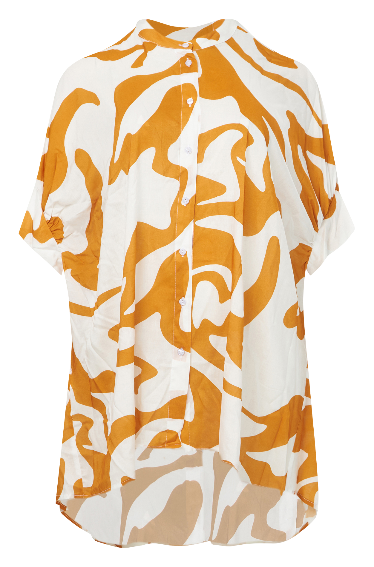 Rechte blouse met klassieke kraag MAT FASHION Oranje