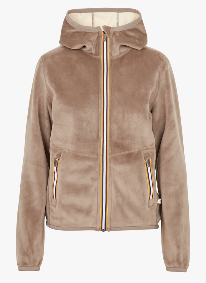 Polaire capuche Beige