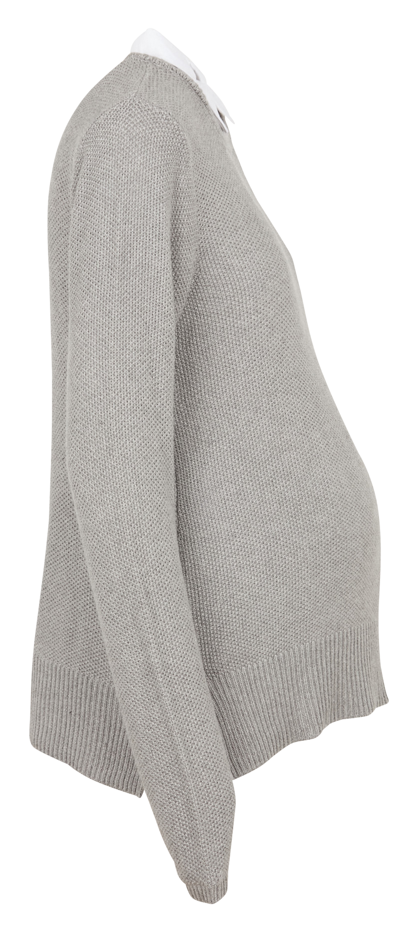 Maternity sweater-shirt with Peter Pan collar SERAPHINE Grey