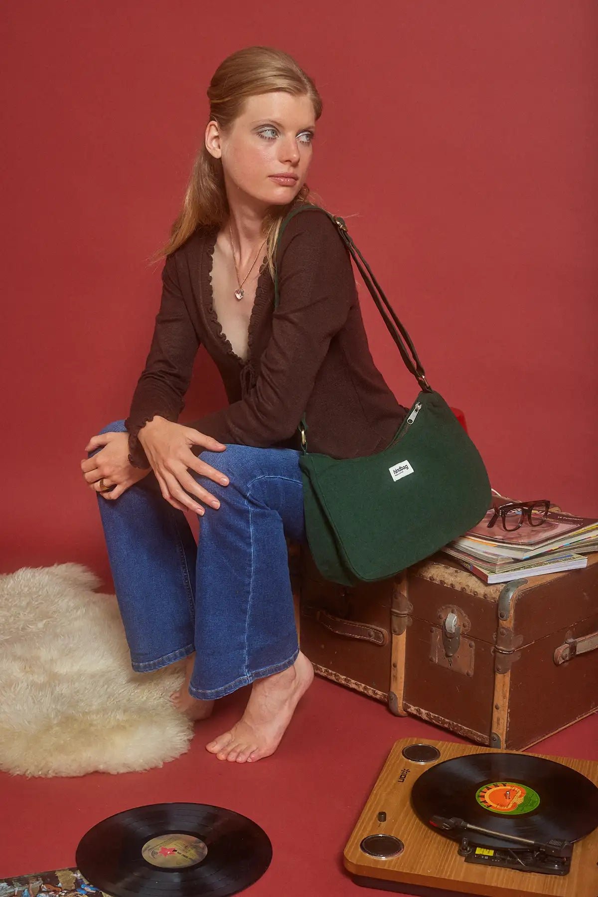 Sac à main en coton Vert