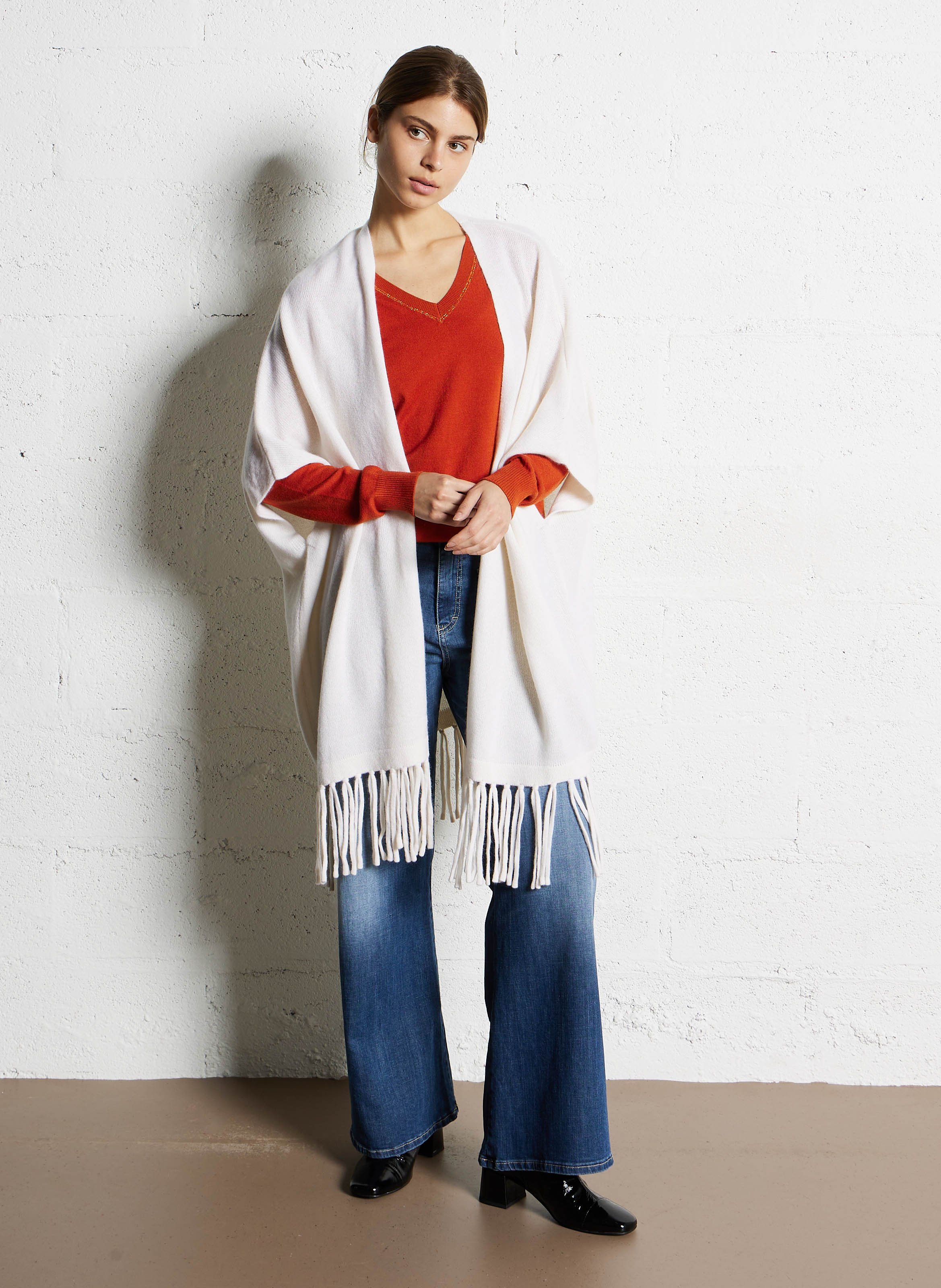 Jean flare en coton mélangé PLEASE Bleu