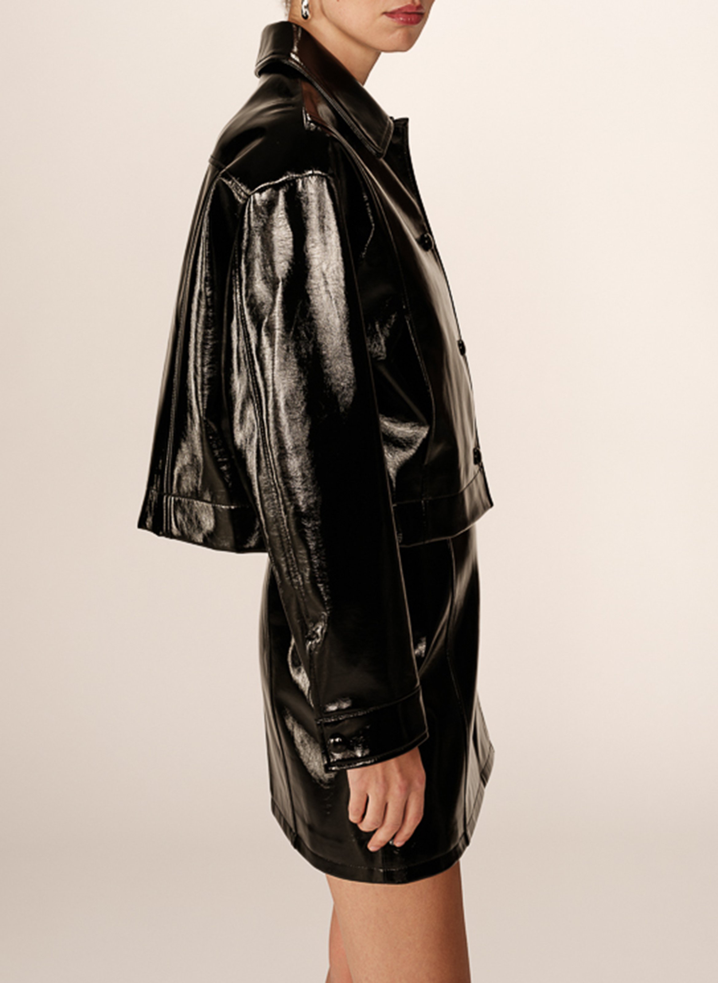 Straight vinyl jacket GRACE ET MILA Black